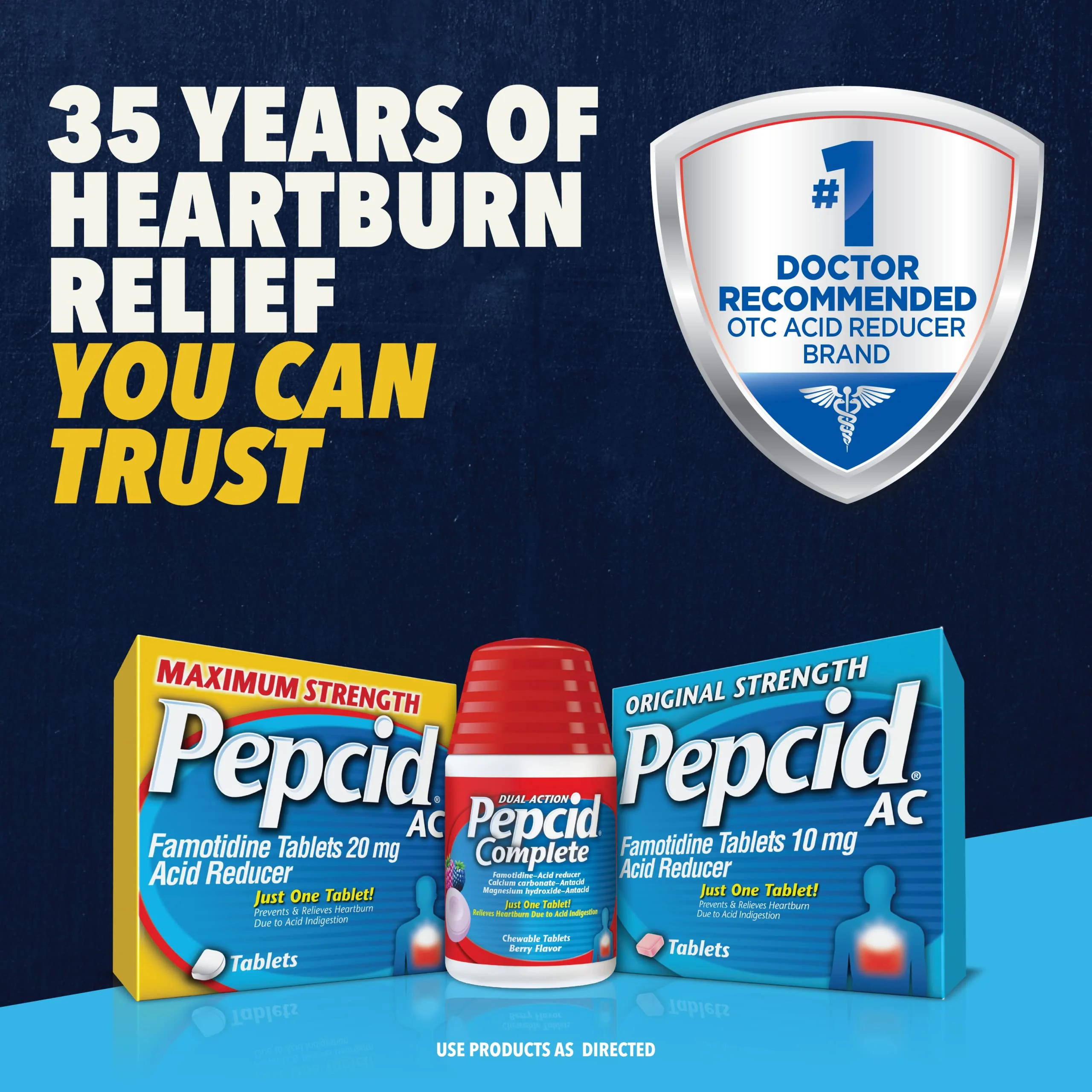 Pepcid AC Maximum Strength Heartburn Relief Tablets, Famotidine 20mg Acid Reducer, Fast-Acting Antacid, Helps Prevent & Relieve Heartburn from Acid Indigestion, Value 75 ct Bottle - Image 6