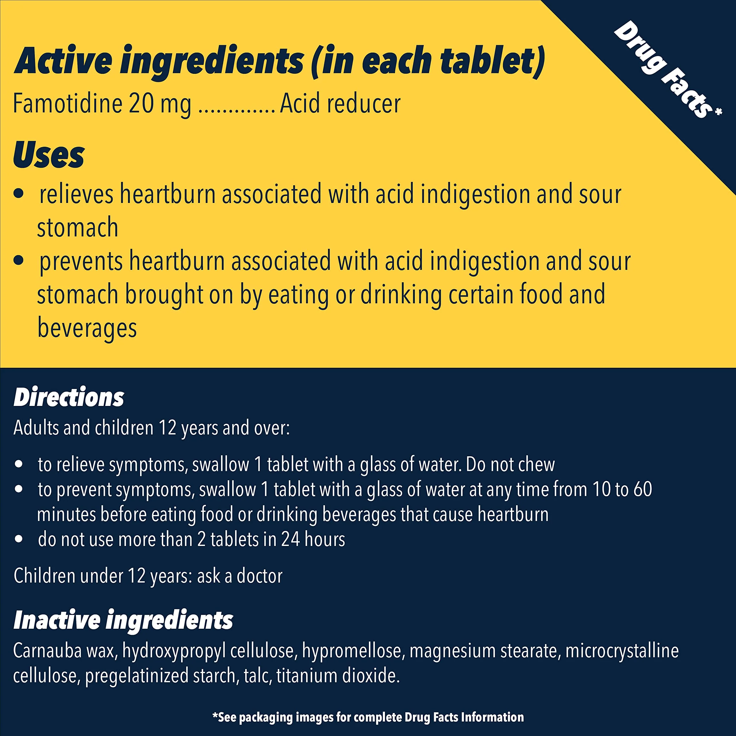 Pepcid AC Maximum Strength Heartburn Relief Tablets, Famotidine 20mg Acid Reducer, Fast-Acting Antacid, Helps Prevent & Relieve Heartburn from Acid Indigestion, Value 75 ct Bottle - Image 7