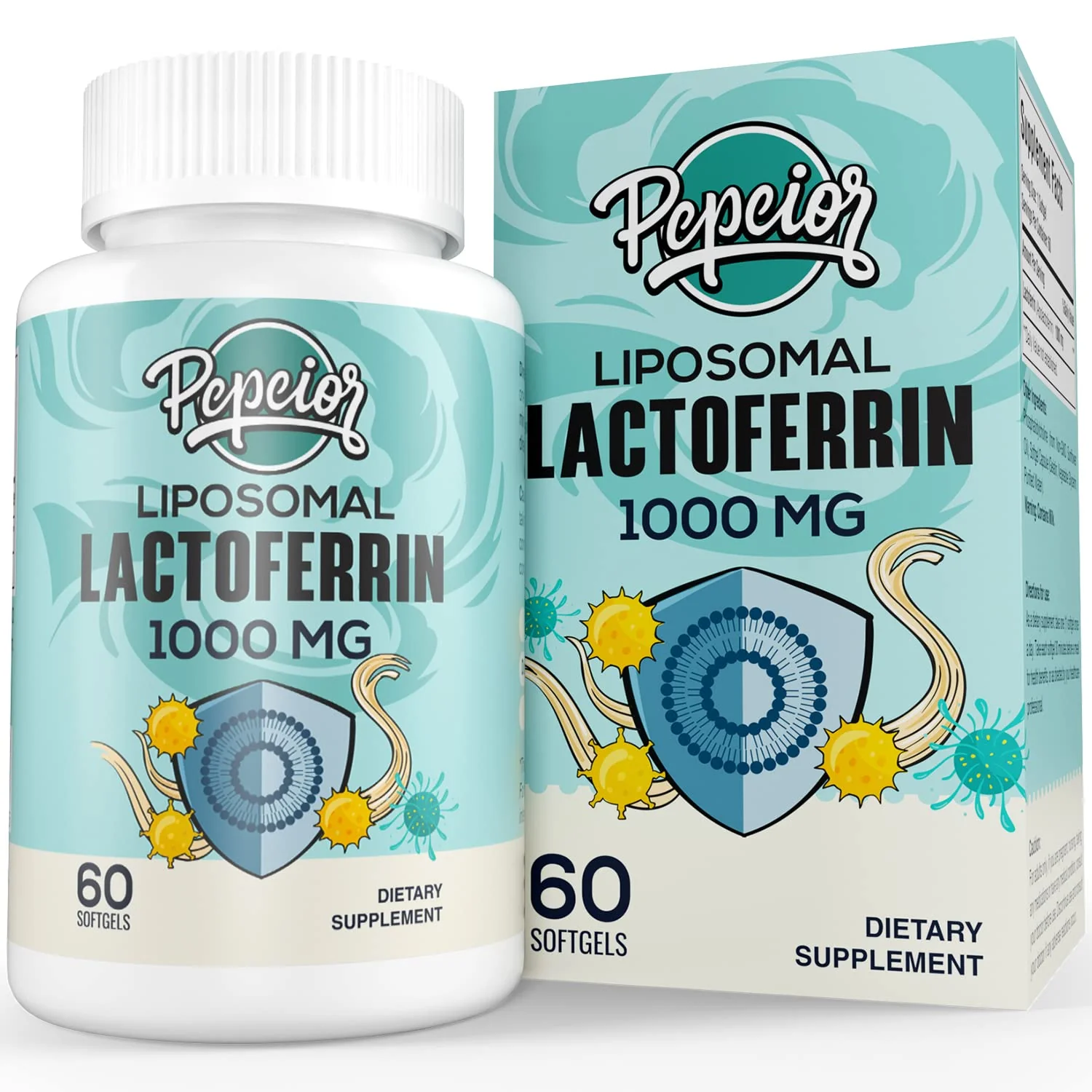 Pepeior Liposomal Bovine Lactoferrin 1000 mg - Higher Absorption - for Iron Absorption & Immune Function Lactoferrin Supplements for Adults, 60 Softgels - Image 2