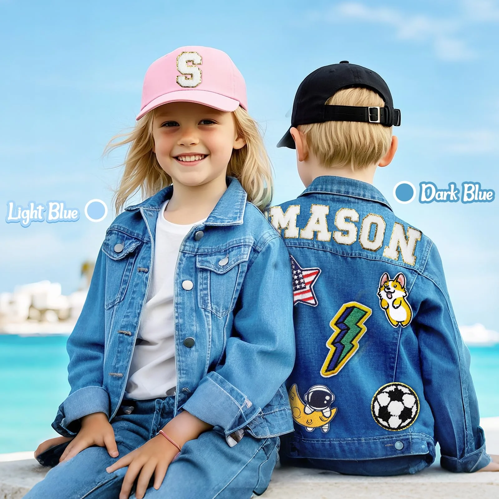Personalized Kids Denim Jacket with Names, Custom Long Sleeve Denim Jacket for Girls Toddler, Girls Outerwear Jacket, Custom Girls Jean Jackets Clothes, 1-10 Year Old Girl Boy Birthday Christmas Gifts - Image 7