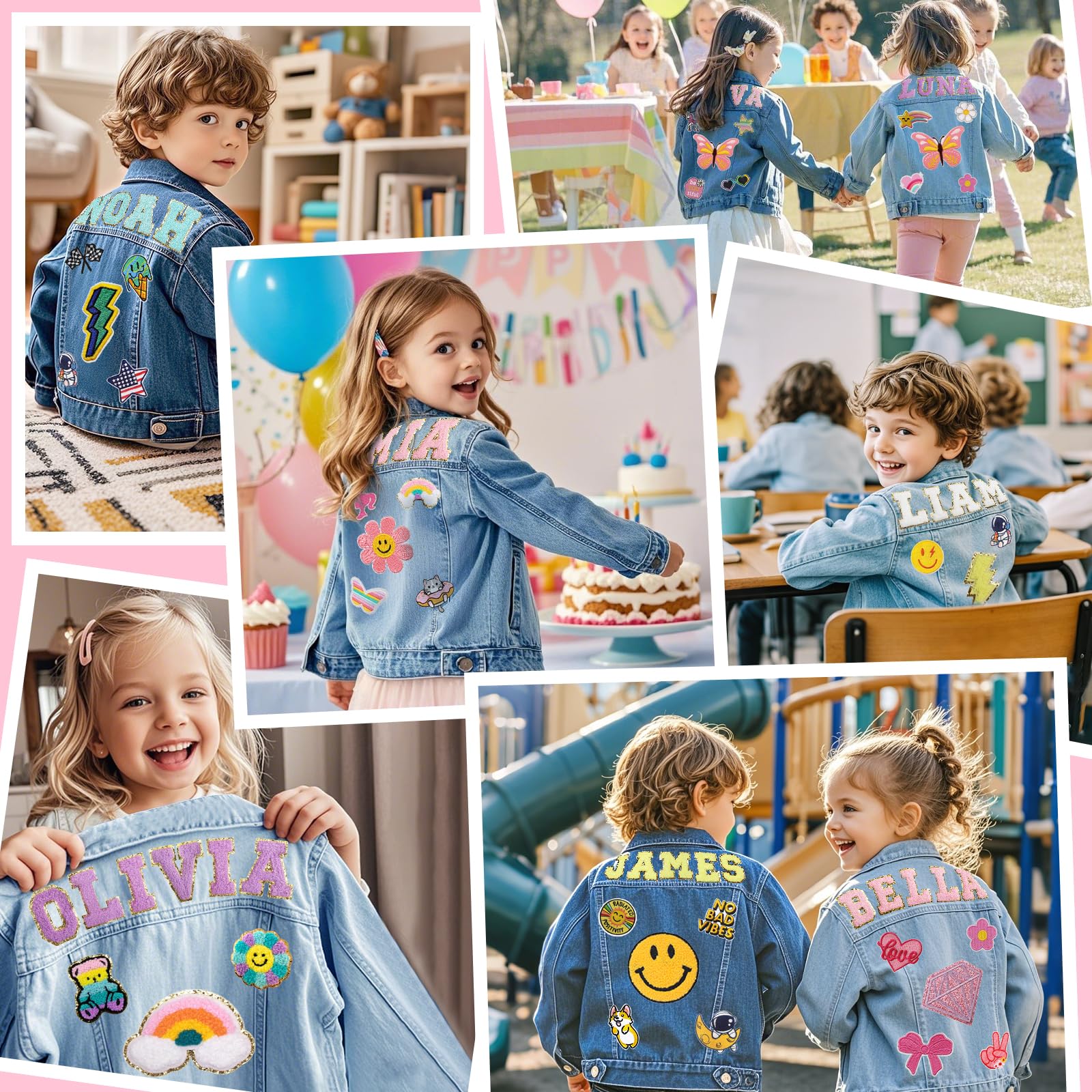 Personalized Kids Denim Jacket with Names, Custom Long Sleeve Denim Jacket for Girls Toddler, Girls Outerwear Jacket, Custom Girls Jean Jackets Clothes, 1-10 Year Old Girl Boy Birthday Christmas Gifts - Image 8
