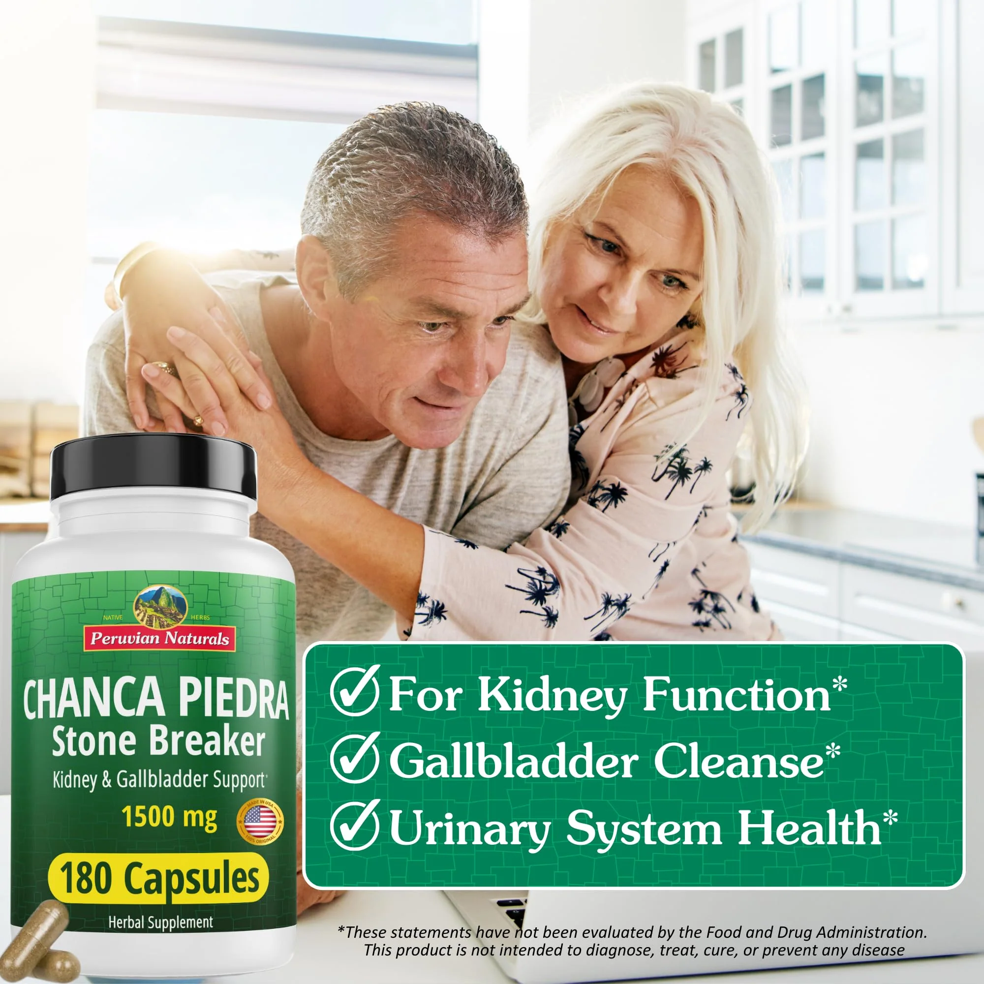Peruvian Naturals Chanca Piedra Stone Breaker 180 Capsules - Kidney Stone Dissolver & Gallbladder - 1500mg per Serving - Chancapiedra Stonebreaker for Bladder Cleanse & Urinary Tract - Vegan, Non GMO - Image 7