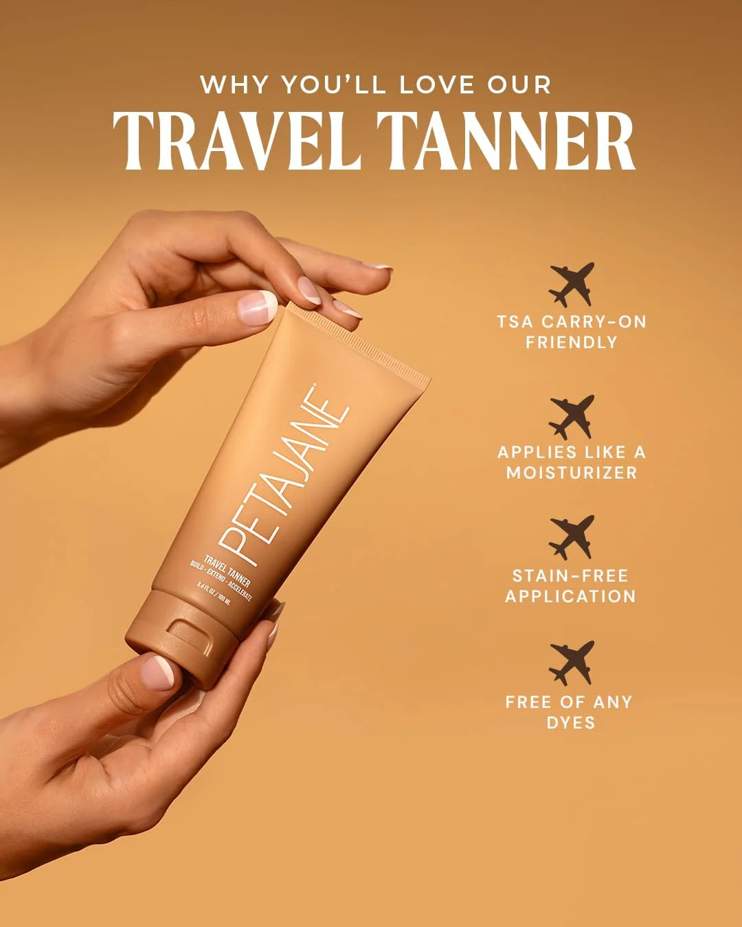 Peta Jane Travel Tanner, Build Extend Accelerate Formula, 3.4 FL OZ, Pack of 2 - Image 7