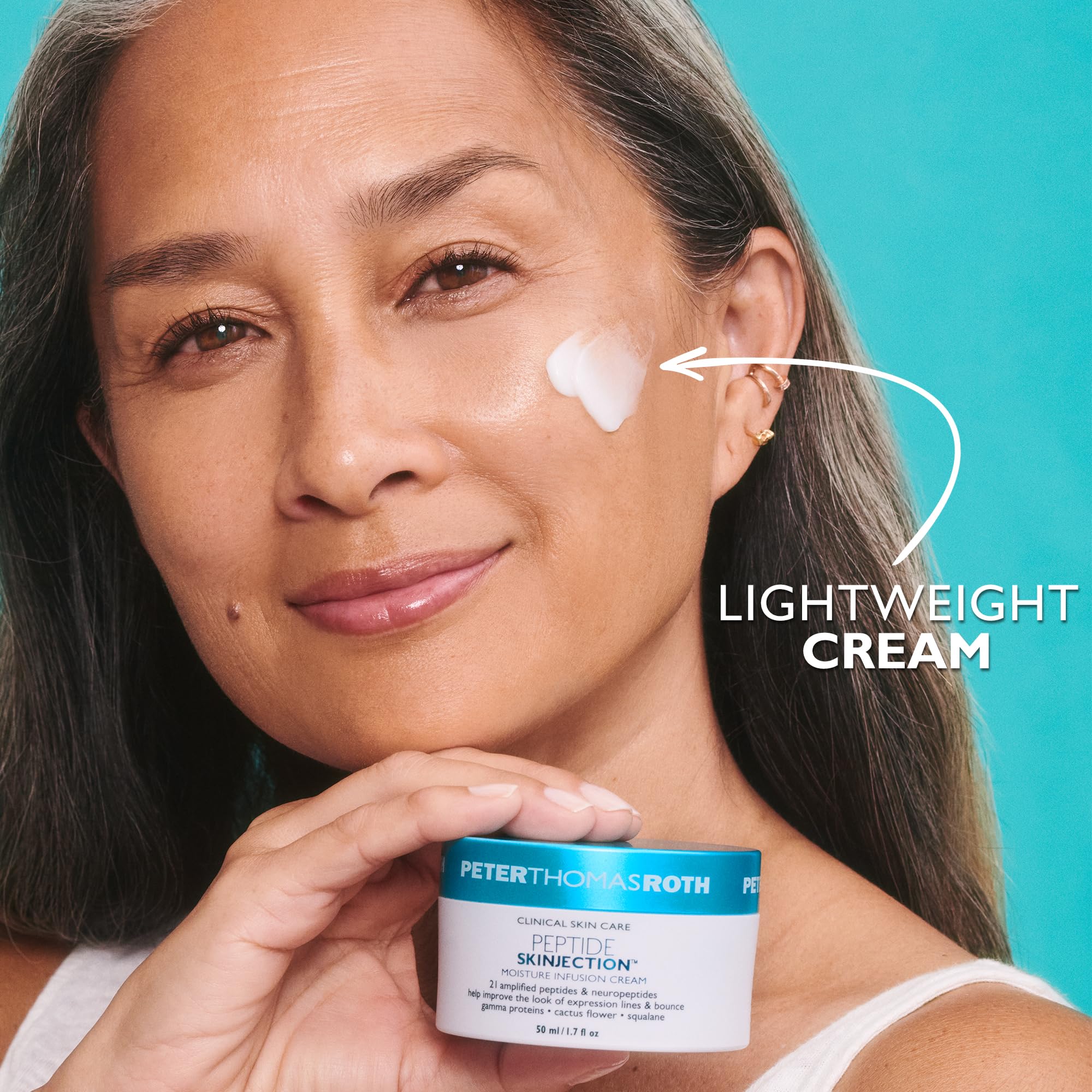 Peter Thomas Roth | Peptide Skinjection™ Moisture Infusion Cream, Refillable Moisturizer, For Loss of Firmness and Elasticity, Fine Lines & Wrinkles, Dryness, 21 Amplified Peptides & Neuropeptides - Image 2