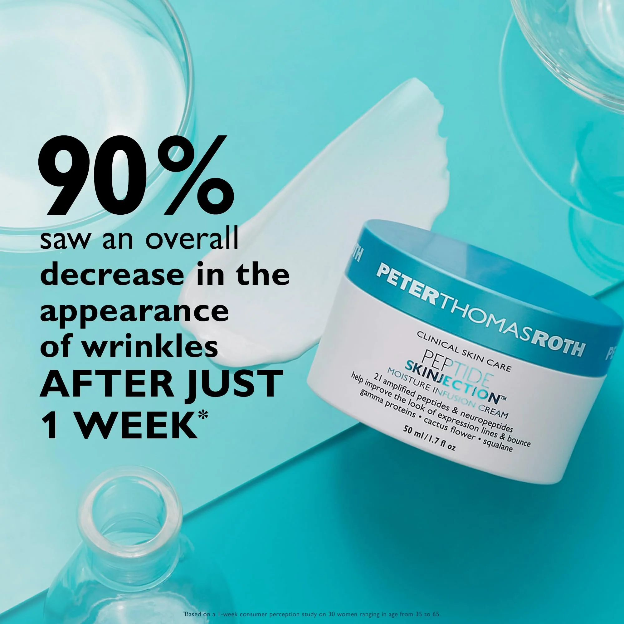Peter Thomas Roth | Peptide Skinjection™ Moisture Infusion Cream, Refillable Moisturizer, For Loss of Firmness and Elasticity, Fine Lines & Wrinkles, Dryness, 21 Amplified Peptides & Neuropeptides - Image 5