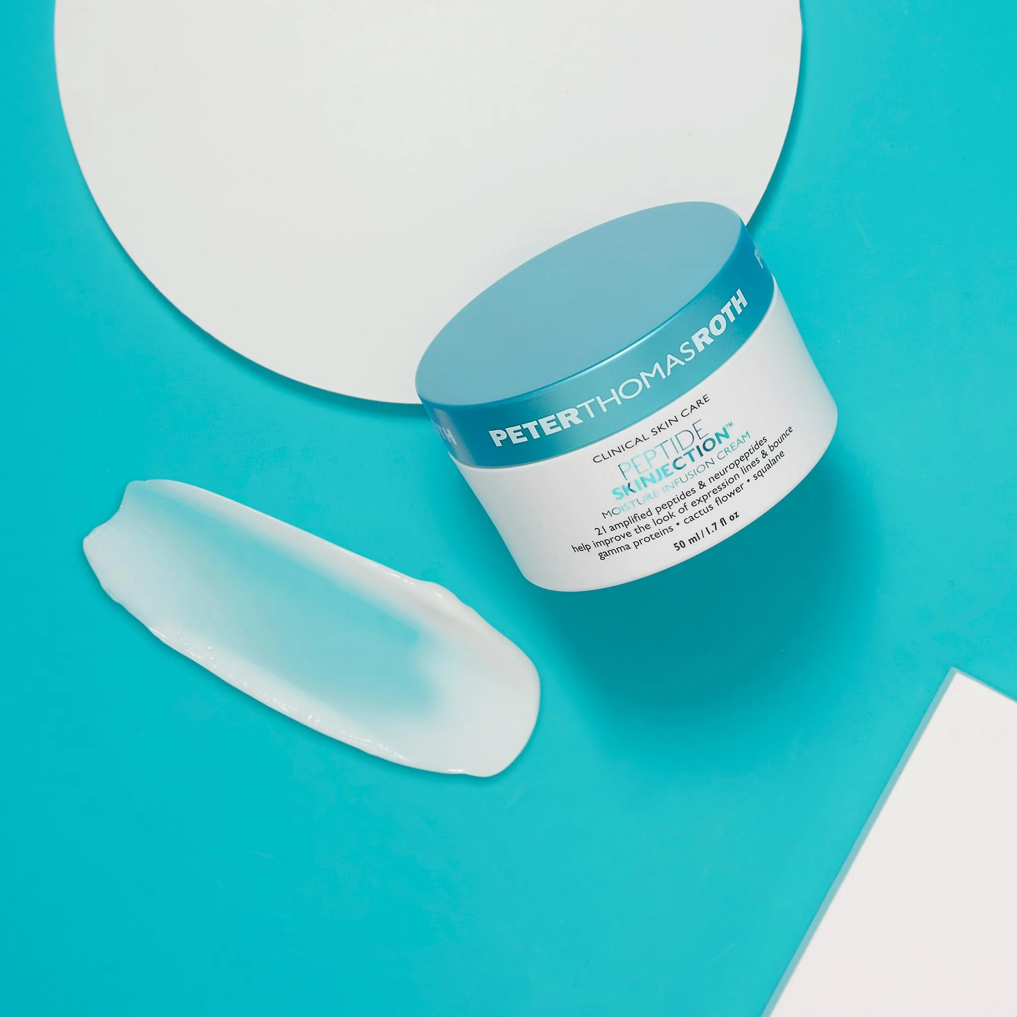 Peter Thomas Roth | Peptide Skinjection™ Moisture Infusion Cream, Refillable Moisturizer, For Loss of Firmness and Elasticity, Fine Lines & Wrinkles, Dryness, 21 Amplified Peptides & Neuropeptides - Image 6
