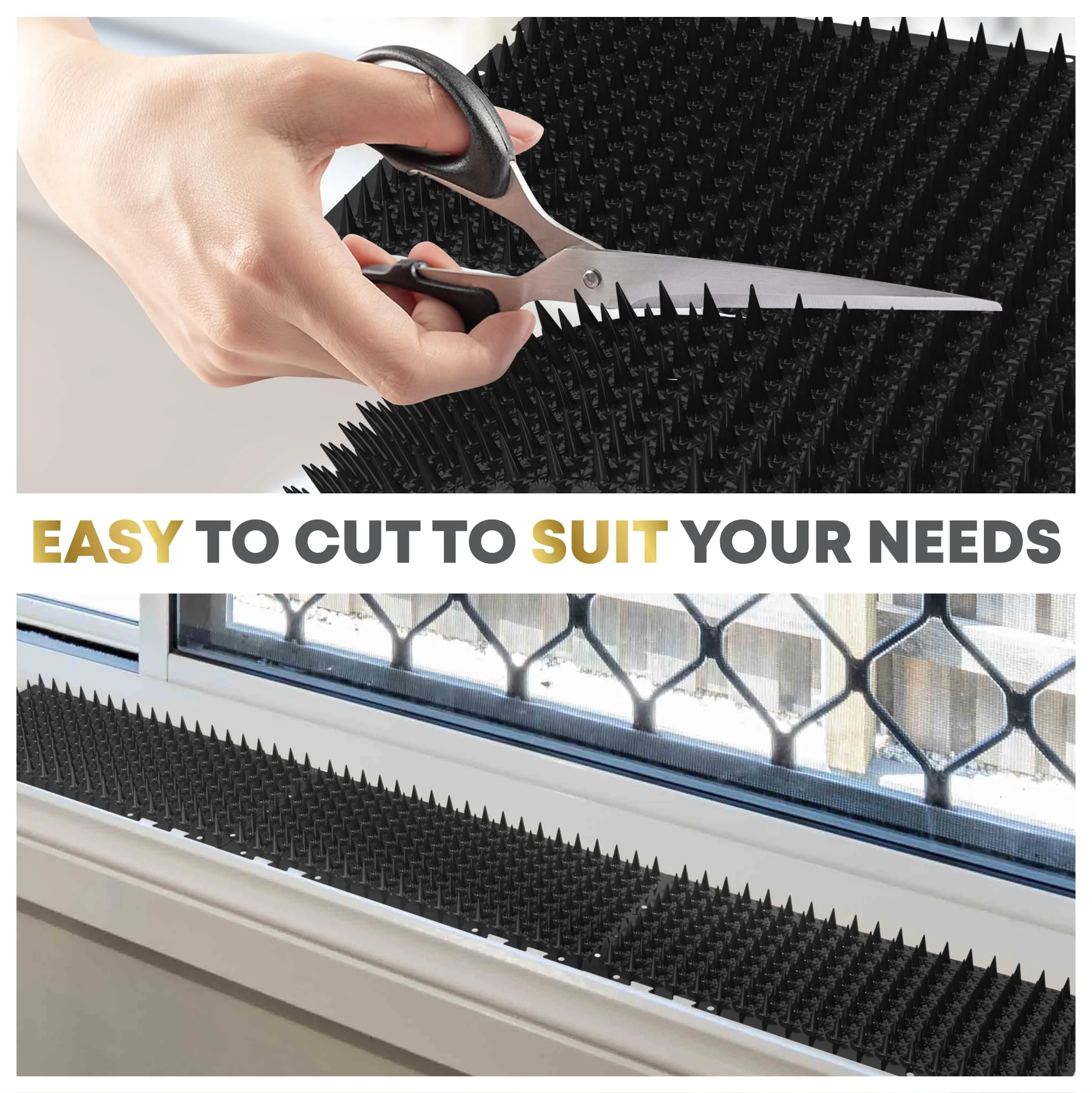 Petfolio 12 Pack Black Cat Spike Mat - 16" x 13" Scat Mat for Cats with 1" Spike is A Perfect Cat Scat Mat for Indoor & Outdoor Cat Repellent to Deter Feral Cats & Dogs - Image 4