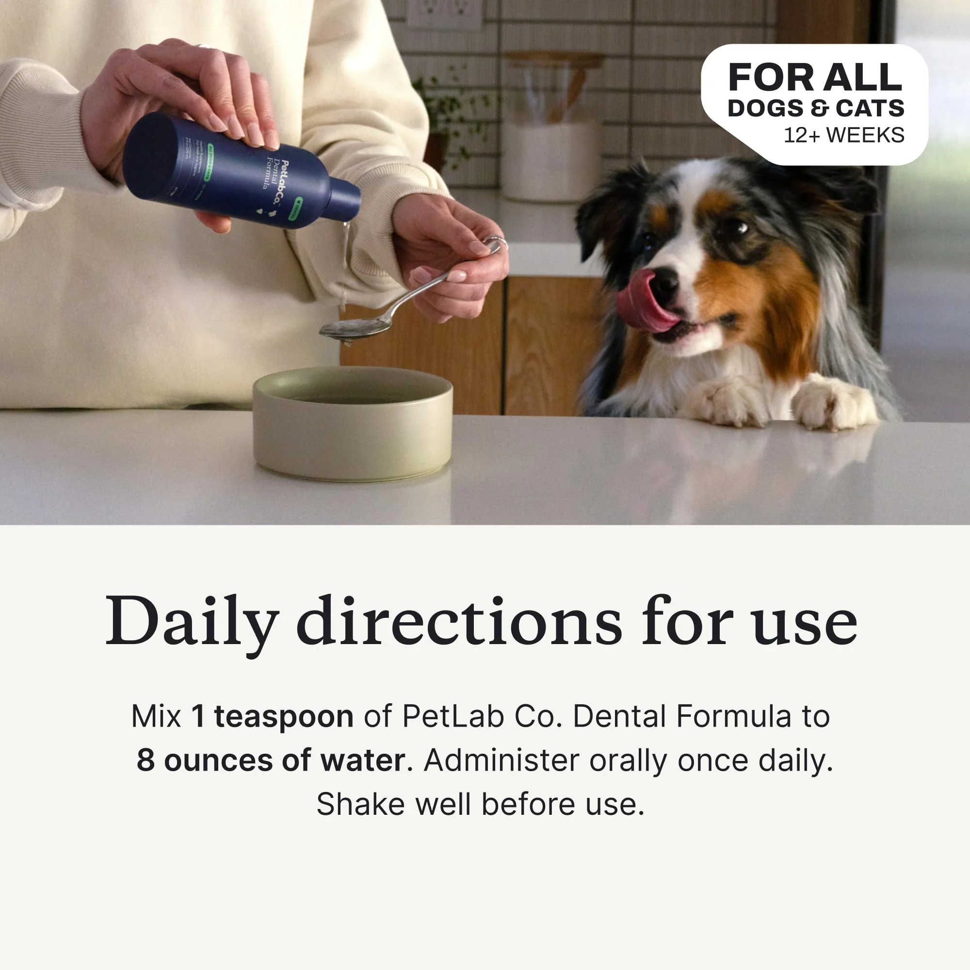 PetLab Co. Cat and Dog Dental Formula, Keep Dog Breath Fresh and Teeth Clean, Supports Gum Health - Water Additive Dental Care Targets Tartar - Packaging May Vary - Image 5