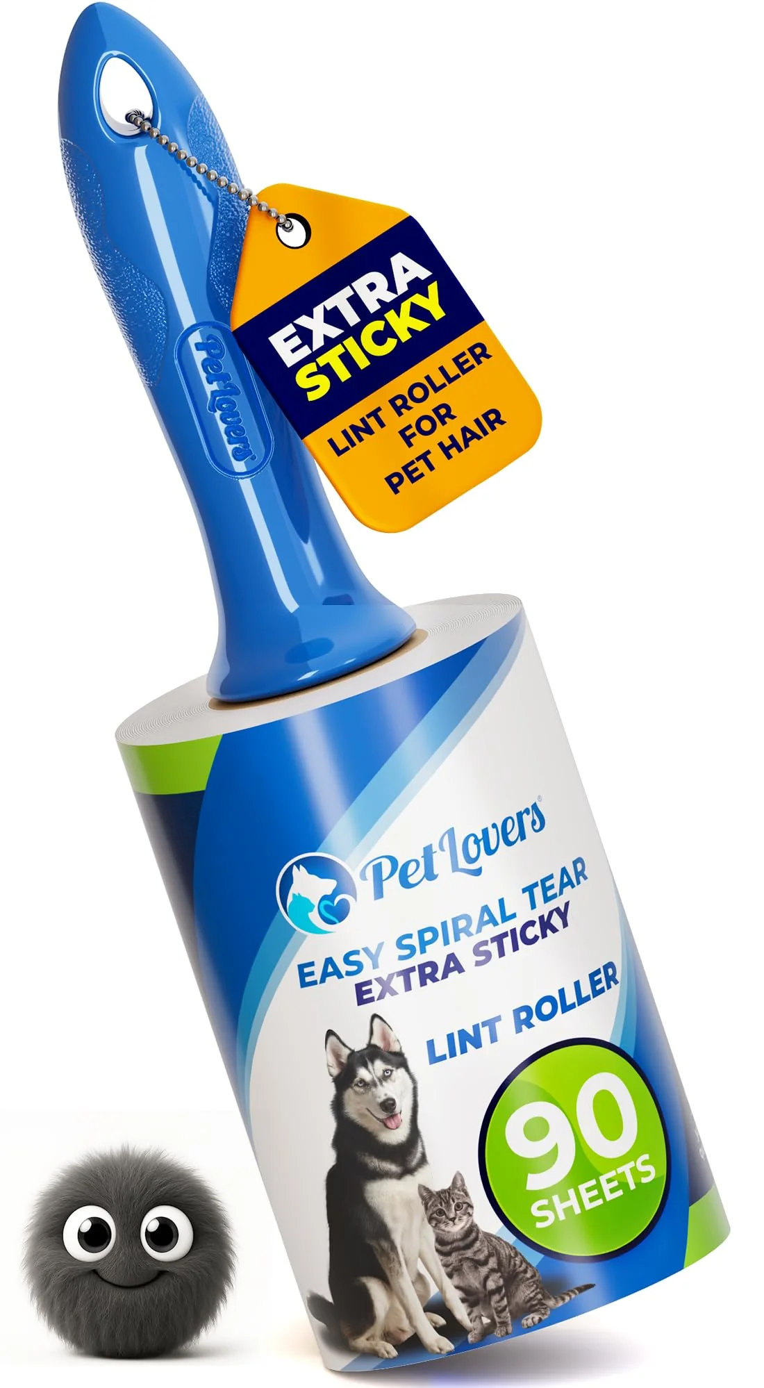 PetLovers Extra Sticky Lint Roller Mega Value Set for Pet Hair Removal, Dog and Cat Lint Remover (4 Pack)