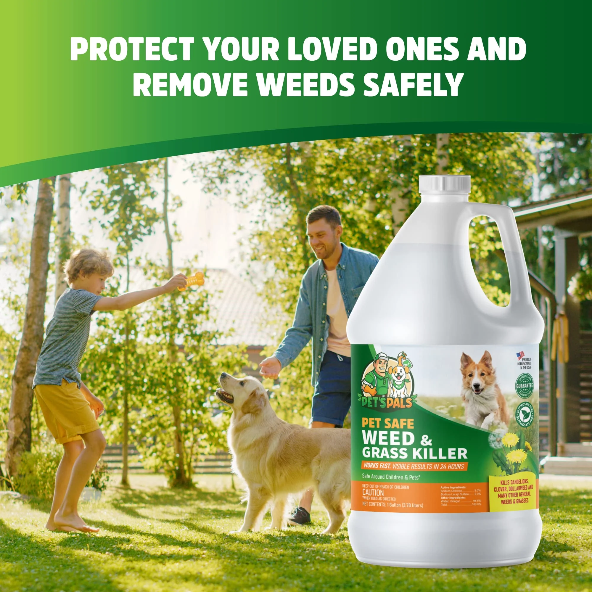 Pet's Pal Natural Weed Killer | Pet Safe Spray | Ready-to-use Natural Herbicide | Environmentally Safe | Bee Safe | Glyphosate Free | Safe for Kids (1 Gallon) - Image 2