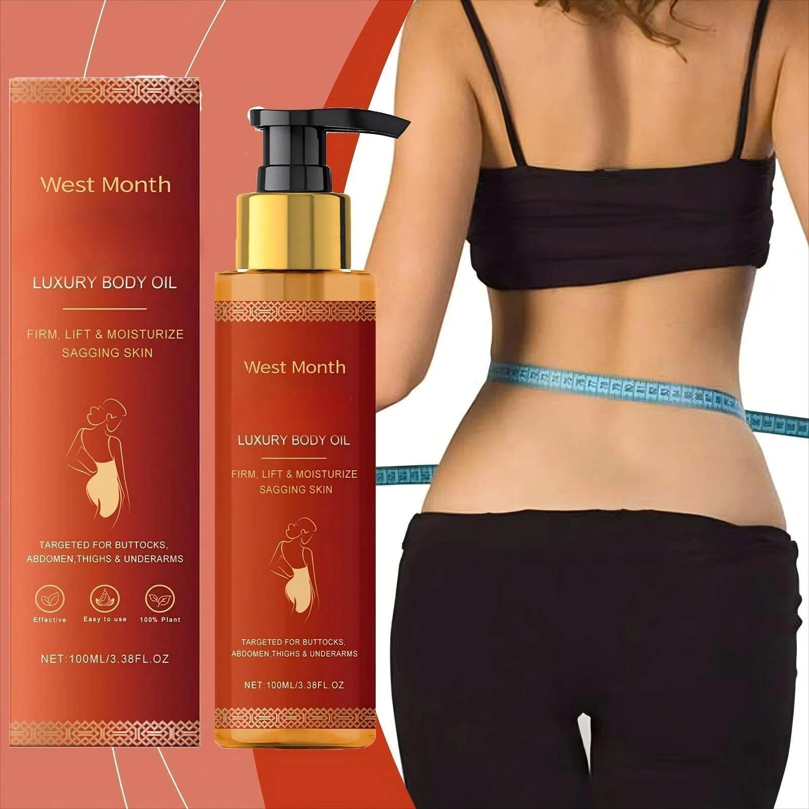 pewatul Body Firming Oil, Hydrating and Firming Skin for Women Full Body Use| Nourishes Skin,Reduces Fine Lines,Improves Elasticity (2, red) - Image 3
