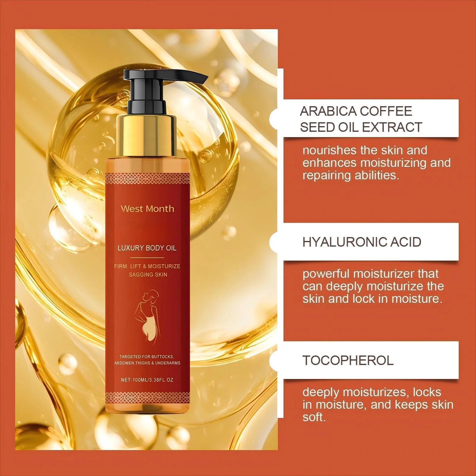 pewatul Body Firming Oil, Hydrating and Firming Skin for Women Full Body Use| Nourishes Skin,Reduces Fine Lines,Improves Elasticity (2, red) - Image 7