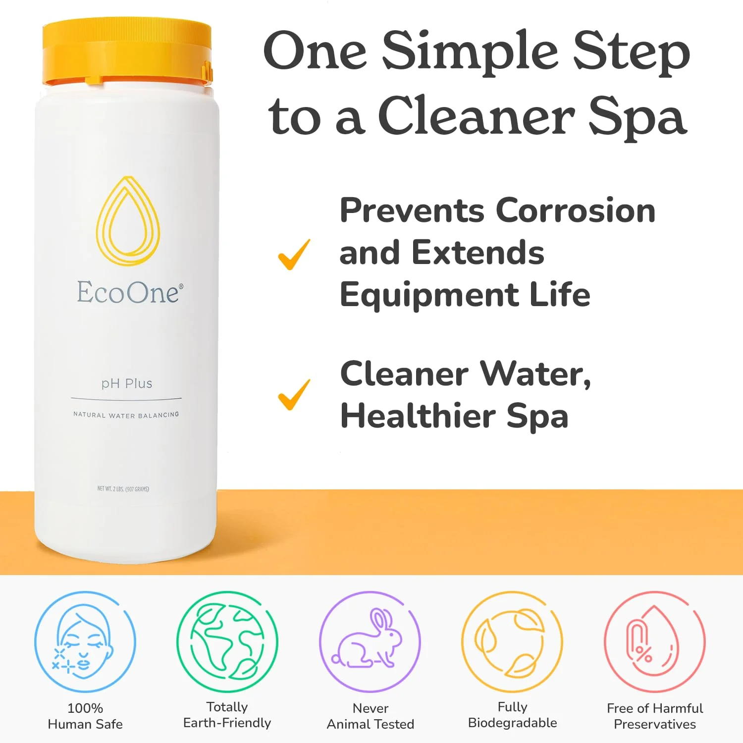 pH Plus by EcoOne | Natural Water pH Increaser for Hot Tub Application | Chlorine-Free, Phosphate-Free Hot Tub pH Increaser | Increases Alkalinity & Neutralizes pH to Prevent Scale & Buildup, 2 Lbs - Image 5