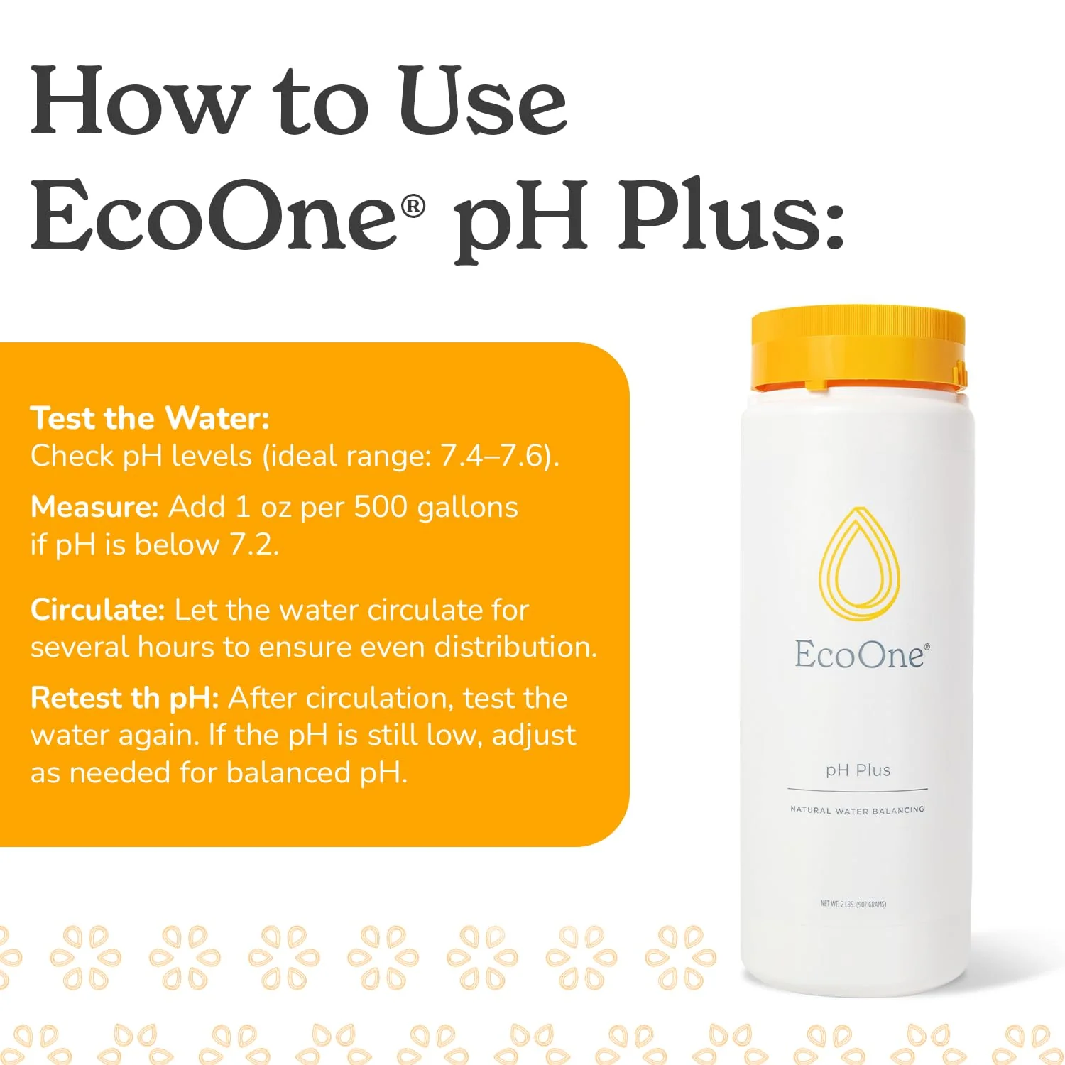 pH Plus by EcoOne | Natural Water pH Increaser for Hot Tub Application | Chlorine-Free, Phosphate-Free Hot Tub pH Increaser | Increases Alkalinity & Neutralizes pH to Prevent Scale & Buildup, 2 Lbs - Image 6