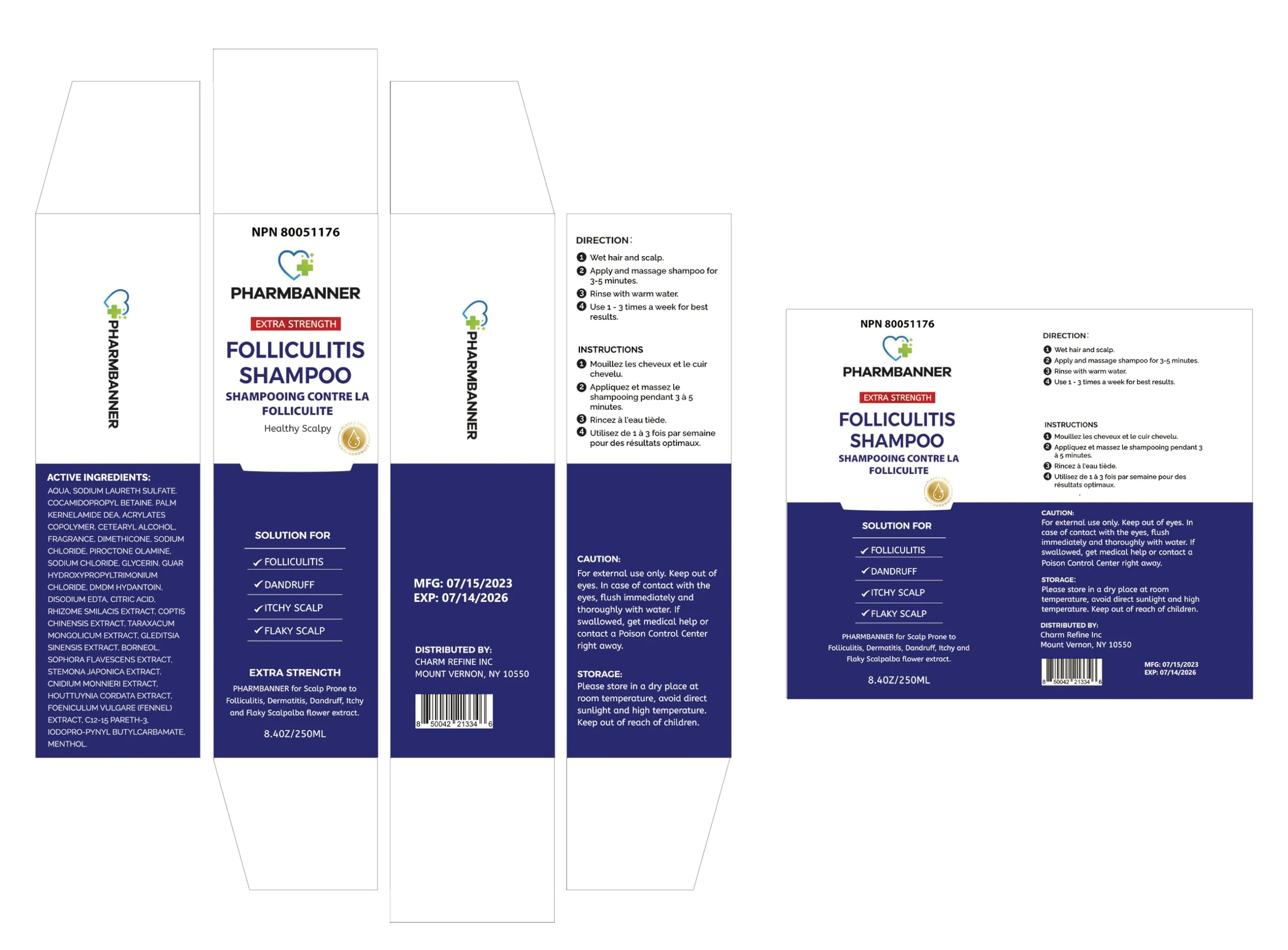 PHARMBANNER Anti-Fungal Shampoo for Folliculitis, Seborrheic Dermatitis, Scalp Psoriasis - Relieves Itchy & Dry Scalp - Image 2