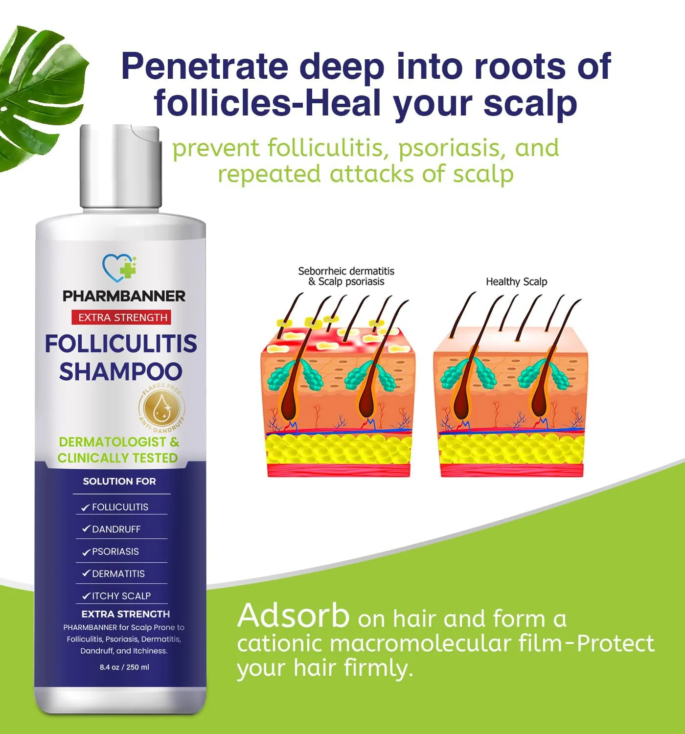 PHARMBANNER Anti-Fungal Shampoo for Folliculitis, Seborrheic Dermatitis, Scalp Psoriasis - Relieves Itchy & Dry Scalp - Image 7