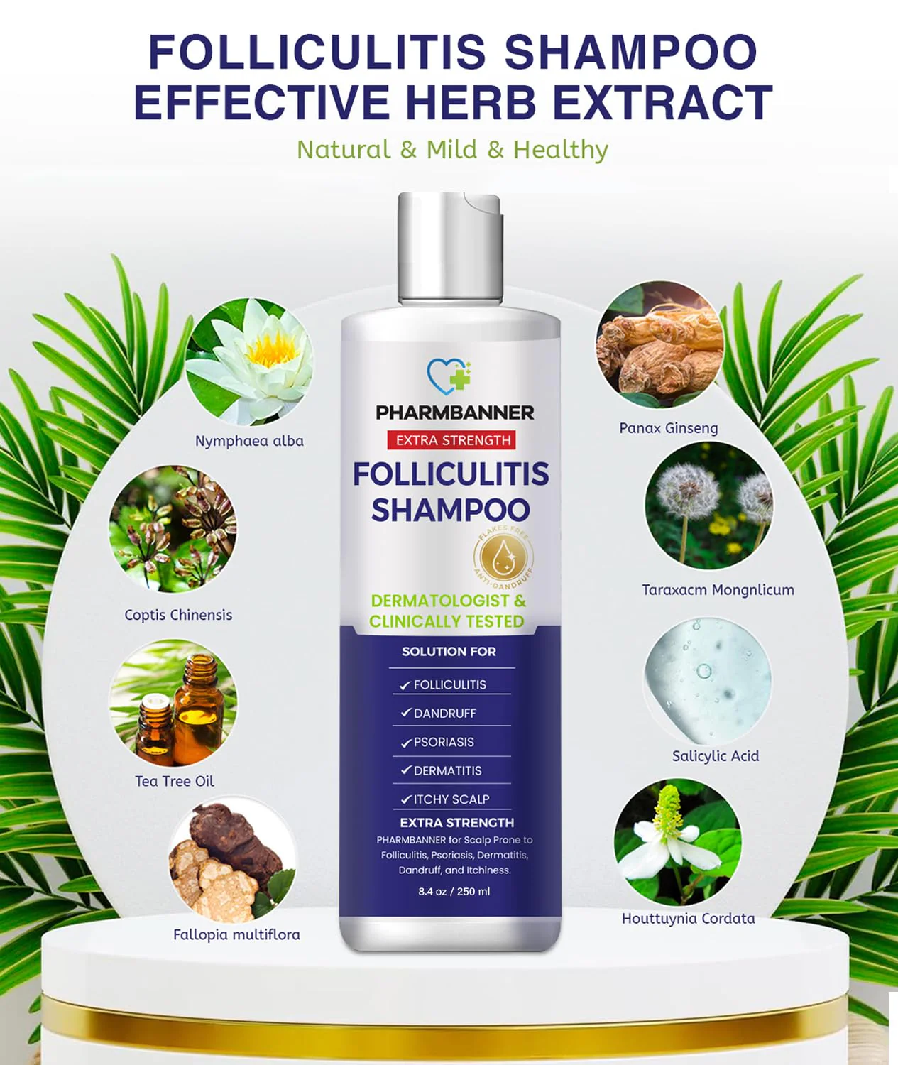 PHARMBANNER Anti-Fungal Shampoo for Folliculitis, Seborrheic Dermatitis, Scalp Psoriasis - Relieves Itchy & Dry Scalp - Image 8