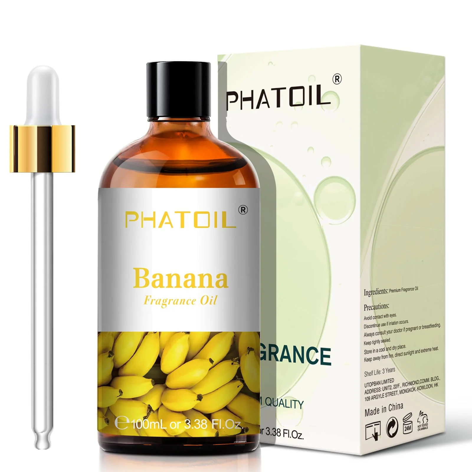 PHATOIL 3.38FL.OZ Banana Fragrance Oils for Aromatherapy, Essential Oils for Diffusers for Home, Perfect for Diffuser, Yoga, Skin Care, DIY Candle and Soap Making - 100ml - Image 2
