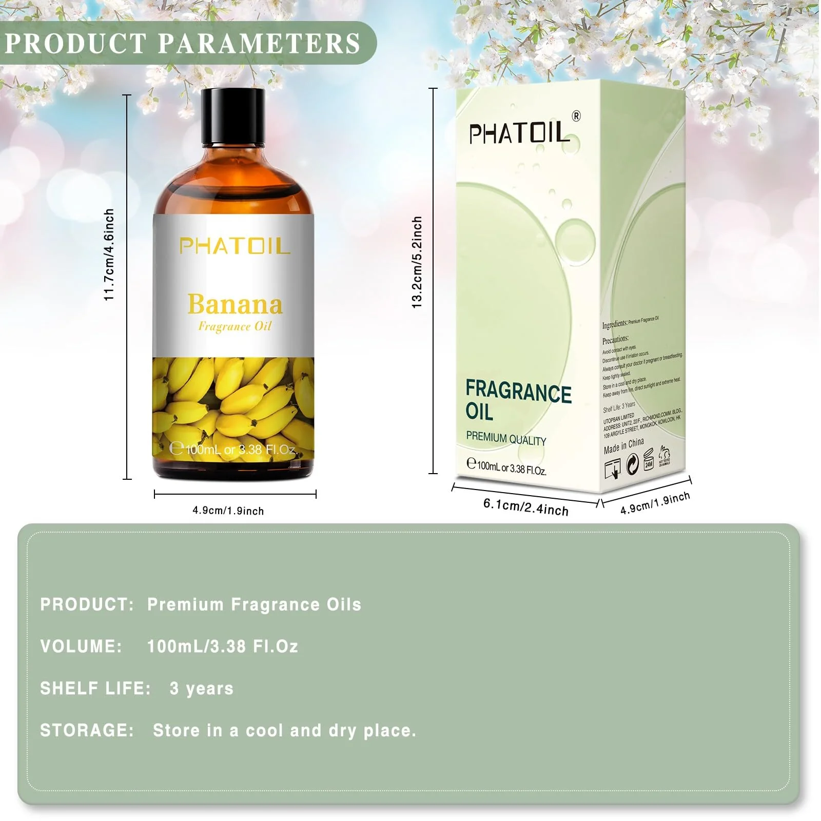 PHATOIL 3.38FL.OZ Banana Fragrance Oils for Aromatherapy, Essential Oils for Diffusers for Home, Perfect for Diffuser, Yoga, Skin Care, DIY Candle and Soap Making - 100ml - Image 6