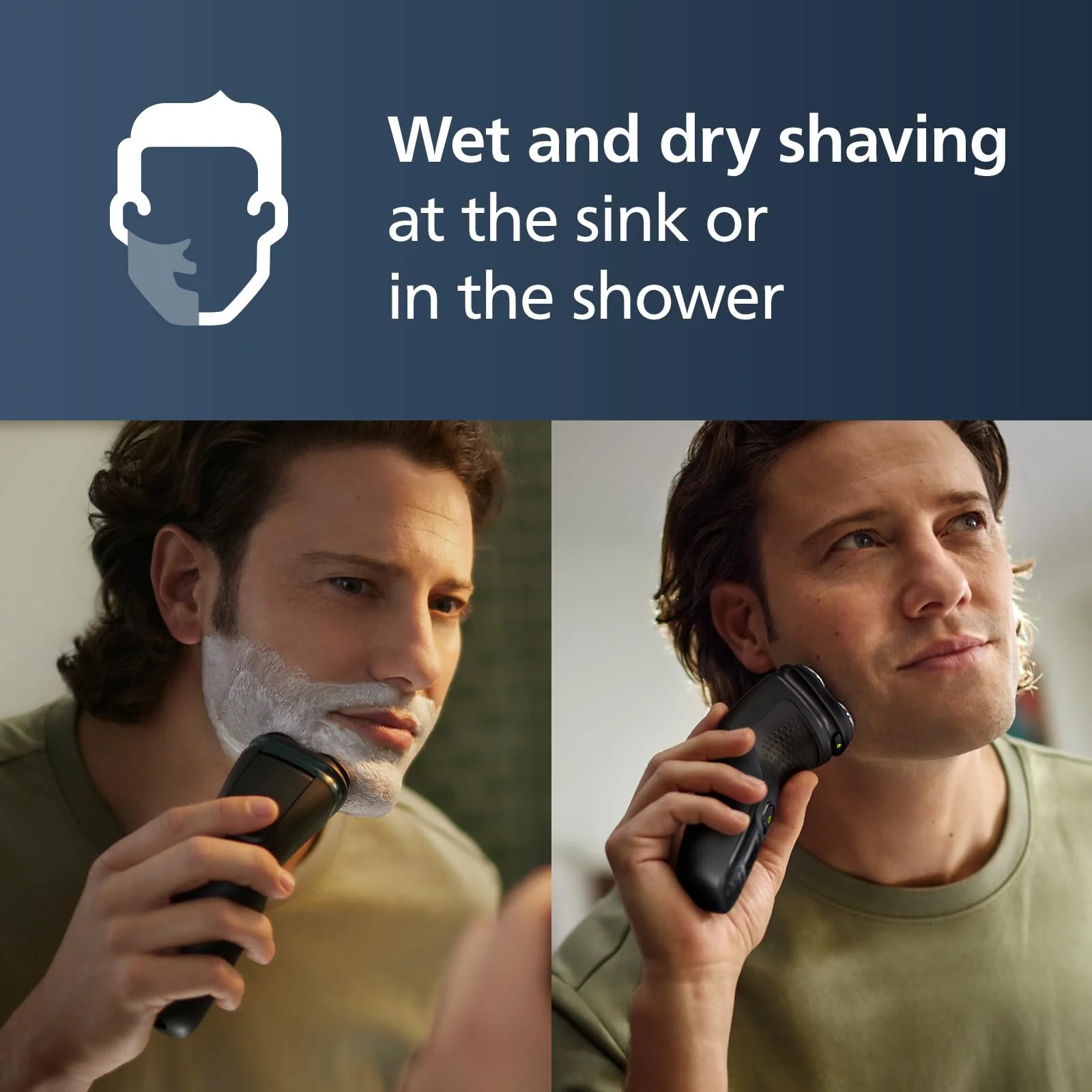 Philips Norelco Shaver 3900 Series, Wet and Dry Electric Shaver, P-Cap, Travel Pouch, Charging Stand, Storm Blue, Model S3341/92 - Image 3