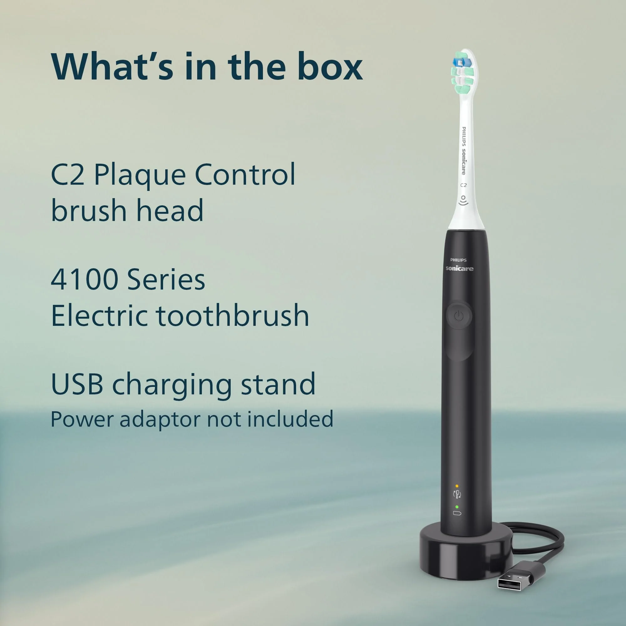Philips Sonicare 4100 Series Electric Toothbrush - Sonic Toothbrush with Advanced Sonic Technology, Pressure Sensor, Two Intensity Settings, Smartimer & Quadpacer, Black, Model HX3681/24 - Image 8
