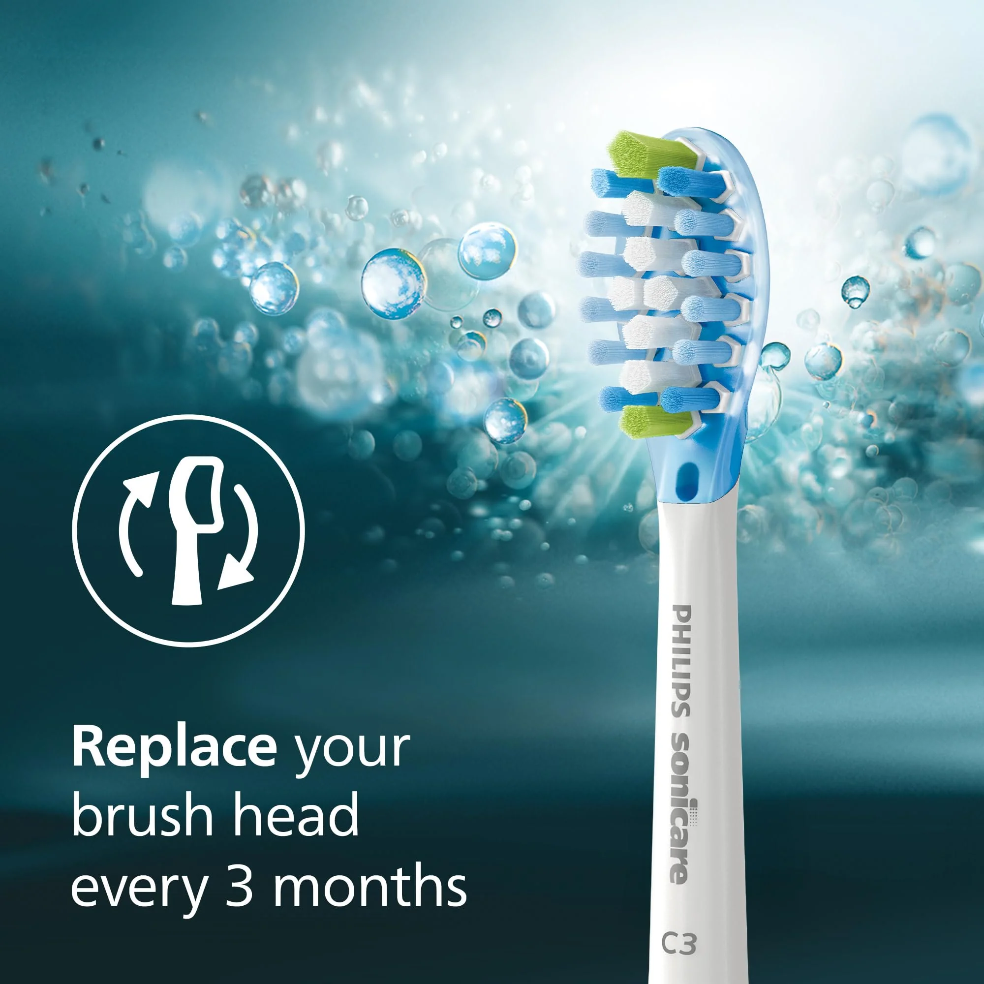 Philips Sonicare C3 Two-in-One - Genuine Replacement Electric Toothbrush Heads, White, 2 Pack, HX9042/65 - Image 9