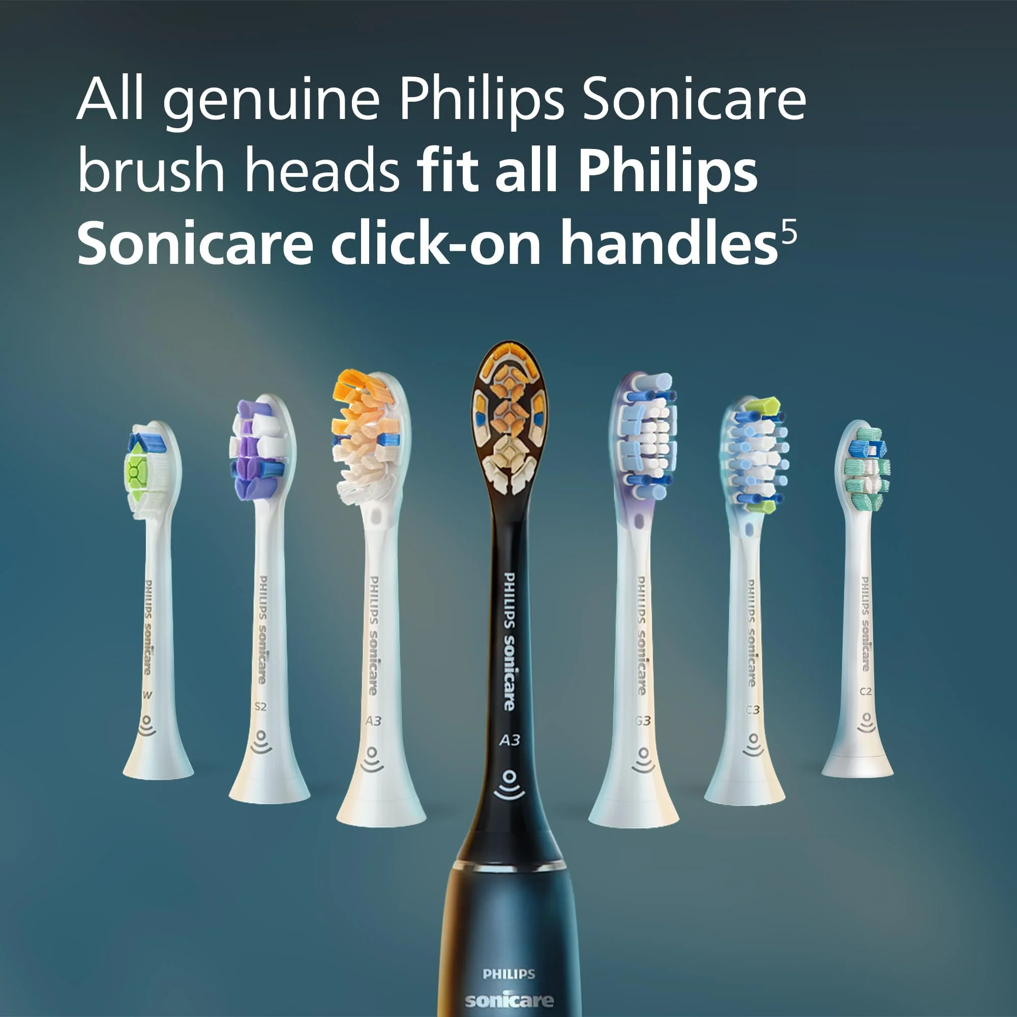 Philips Sonicare C3 Two-in-One - Genuine Replacement Electric Toothbrush Heads, White, 4 Pack One Year Supply, HX9044/65 - Image 8