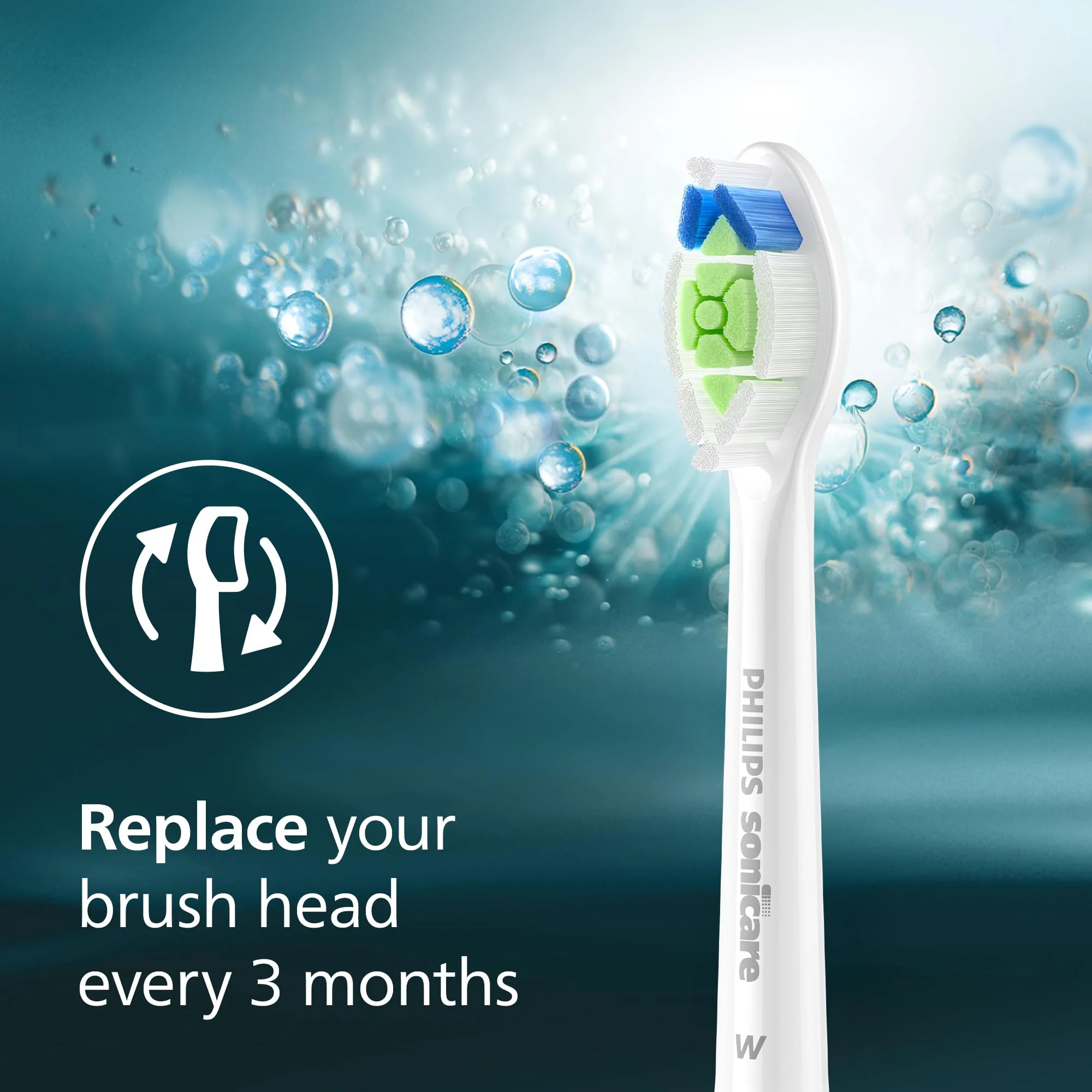 Philips Sonicare W DiamondClean - Genuine Replacement Electric Toothbrush Heads, White, 2 Pack, HX6062/77 - Image 8