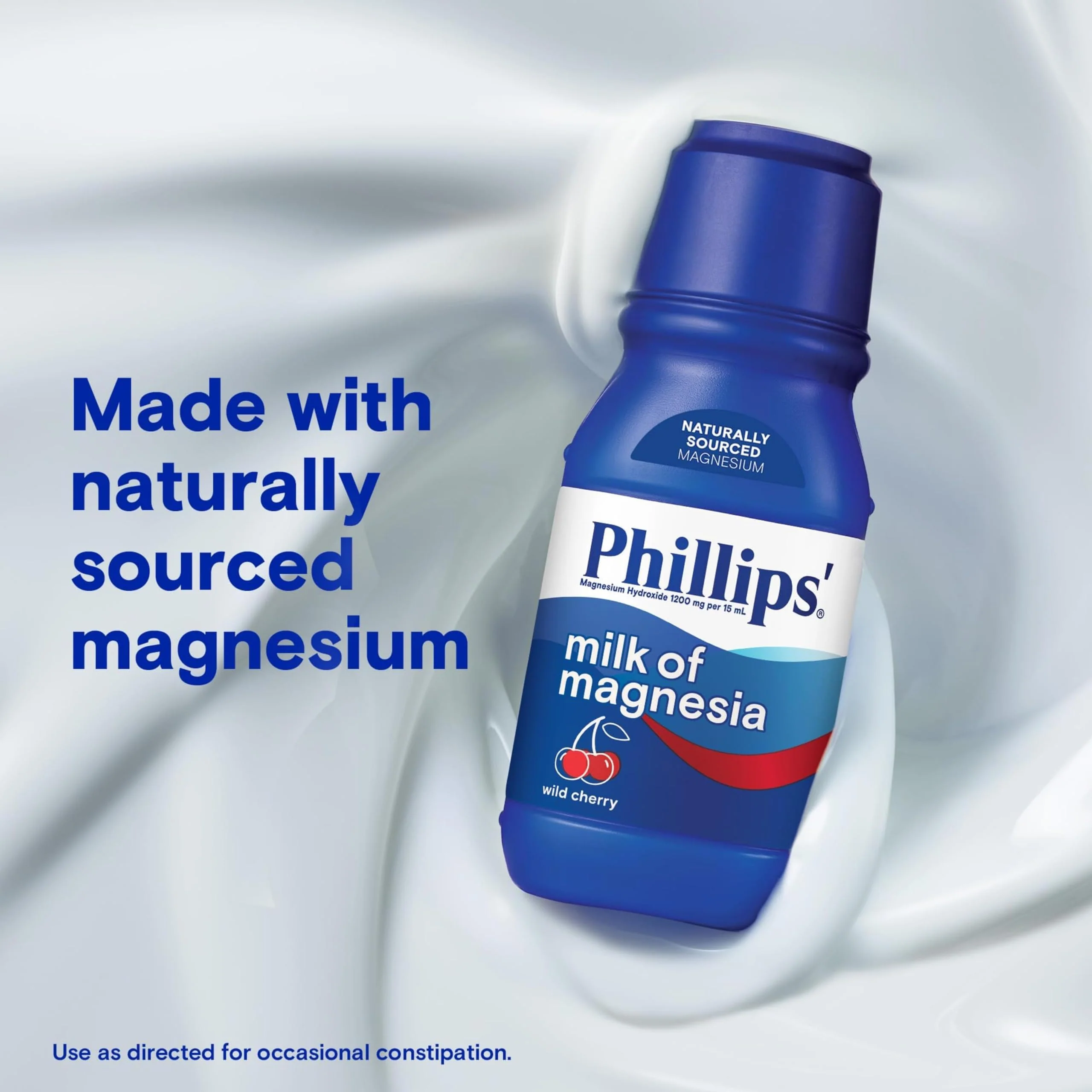 Phillips’ Milk of Magnesia Liquid Laxative, Wild Cherry Flavor, Stimulant Free, Cramp Free Relief of Occasional Constipation*, Effective in 30 minutes - 6 hours, #1 Milk of Magnesia Brand, 26 oz - Image 3