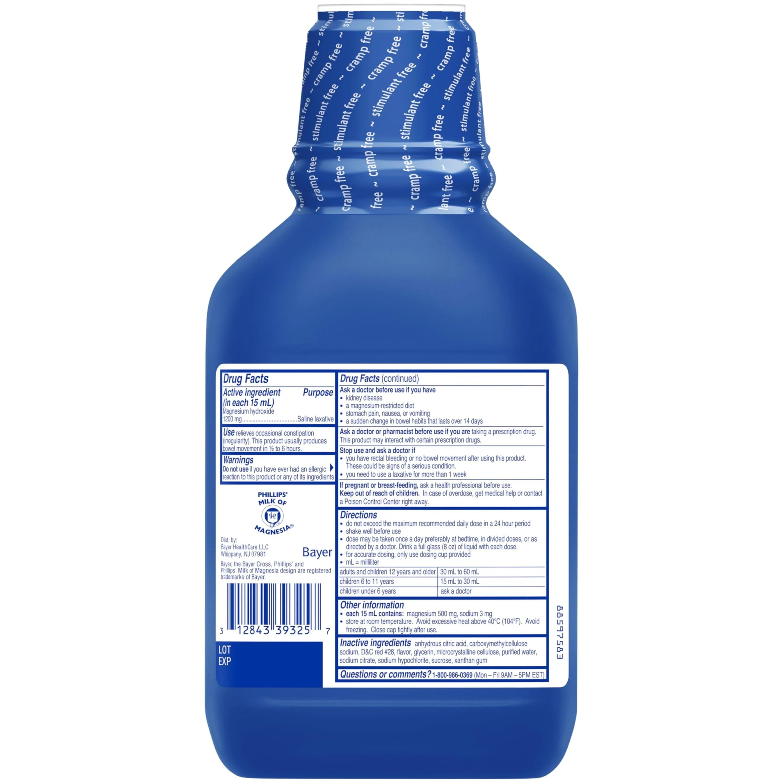 Phillips’ Milk of Magnesia Liquid Laxative, Wild Cherry Flavor, Stimulant Free, Cramp Free Relief of Occasional Constipation*, Effective in 30 minutes - 6 hours, #1 Milk of Magnesia Brand, 26 oz - Image 8
