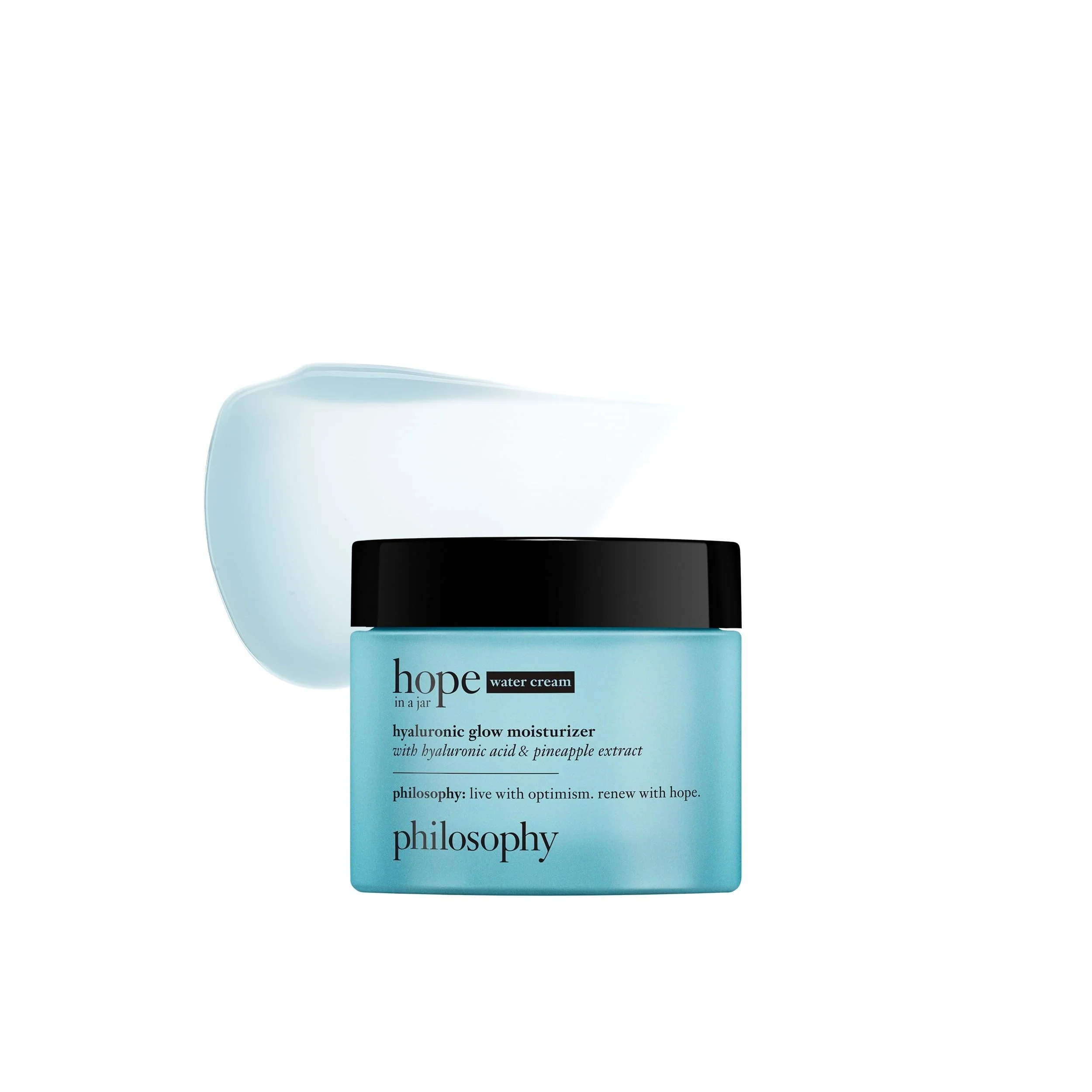 philosophy hope in a jar glow water cream face moisturizer - with hyaluronic acid & pineapple extract provides 72-hour hydration & primes skin for makeup 2 fl oz
