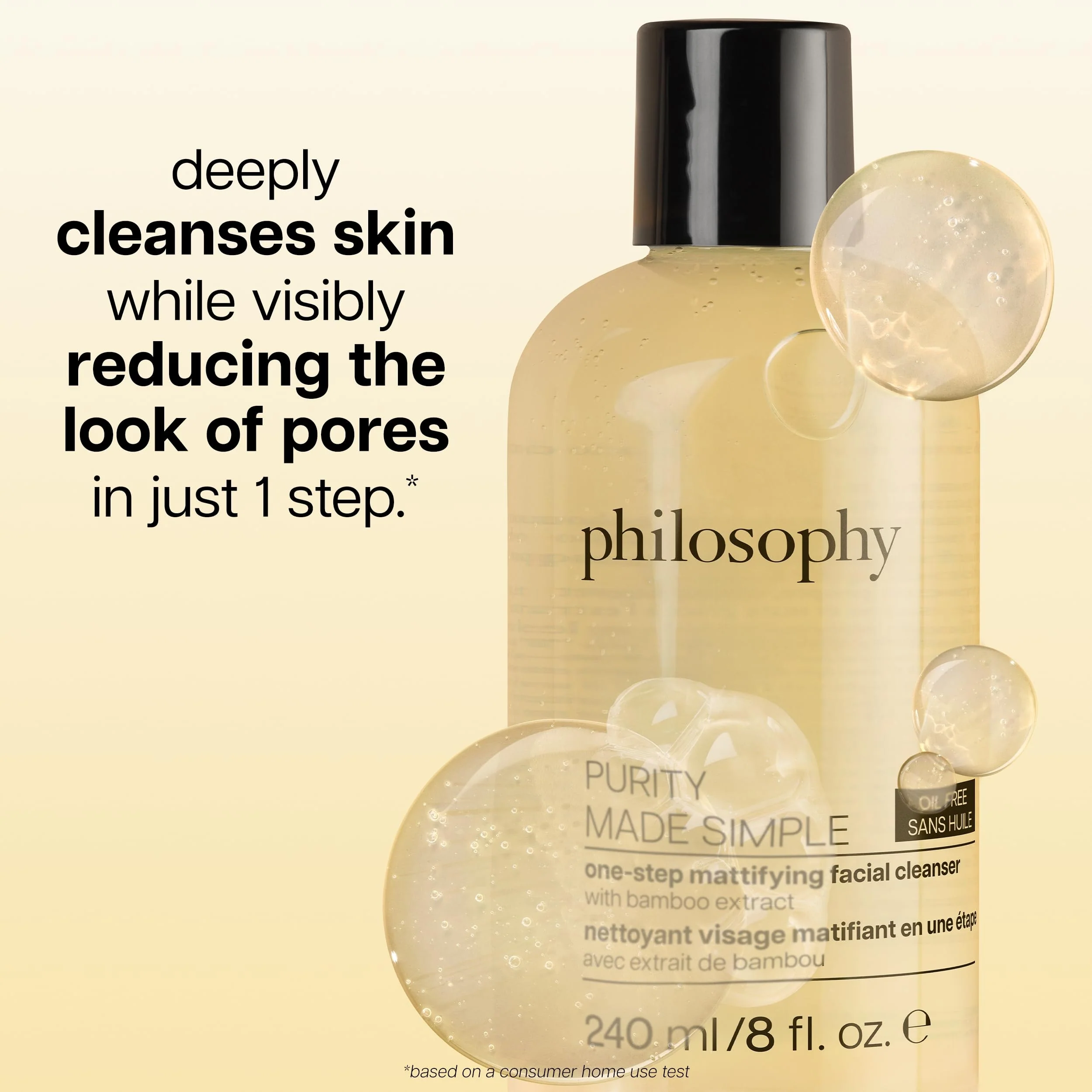 philosophy purity made simple one-step mattifying facial cleanser - with bamboo extract - oil-free formula gently removes makeup & dirt, leaving skin with a healthy, matte appearance - 8 fl oz - Image 6
