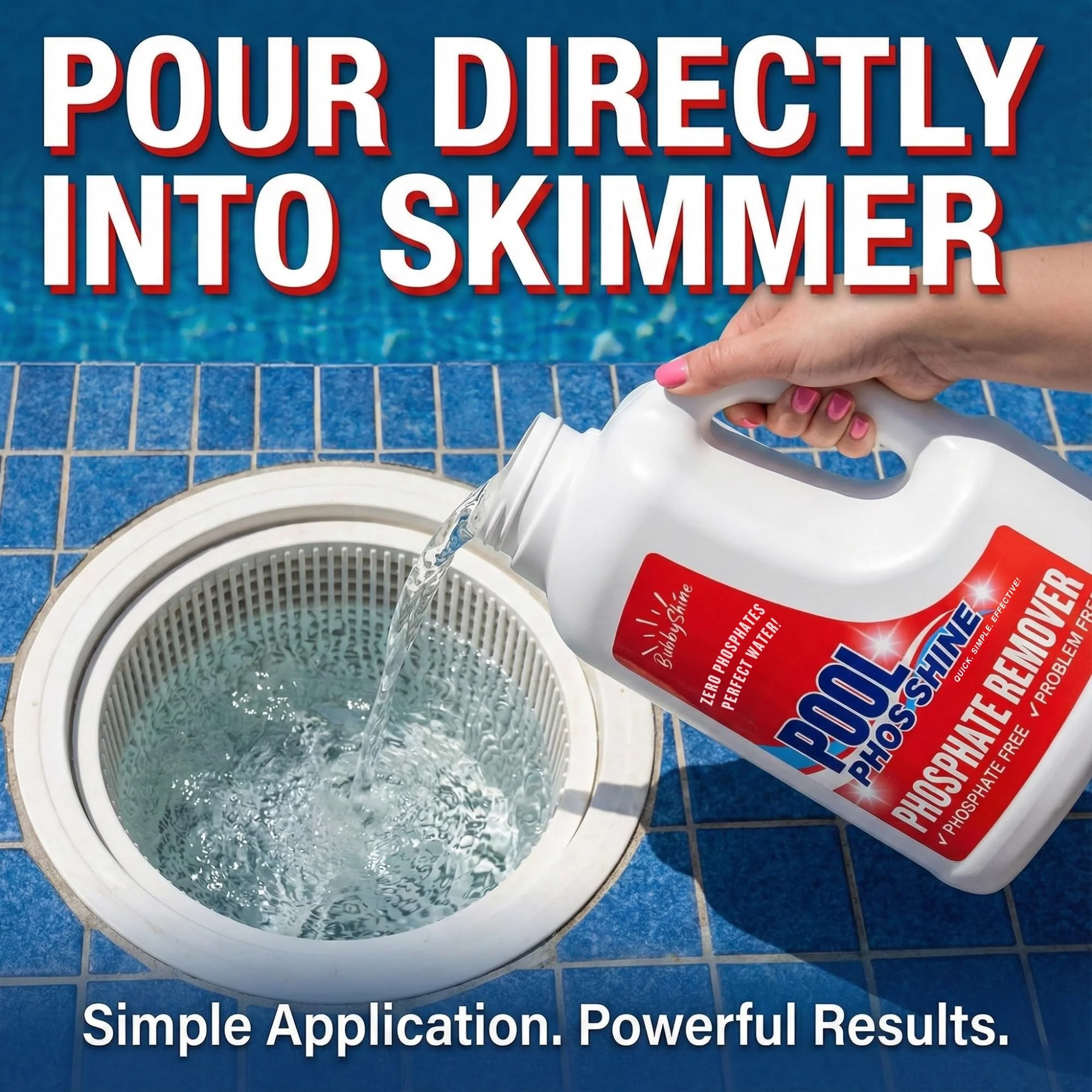 Phosphate Remover Pool Treatment – 3 L (101.5 fl oz) – Liquid Pool Chemicals, Skimmer-Pour Application, Easy Cap Measure, ppb Dosing Guide, Filter-Friendly Clarity Support – BubbyShine - Image 2