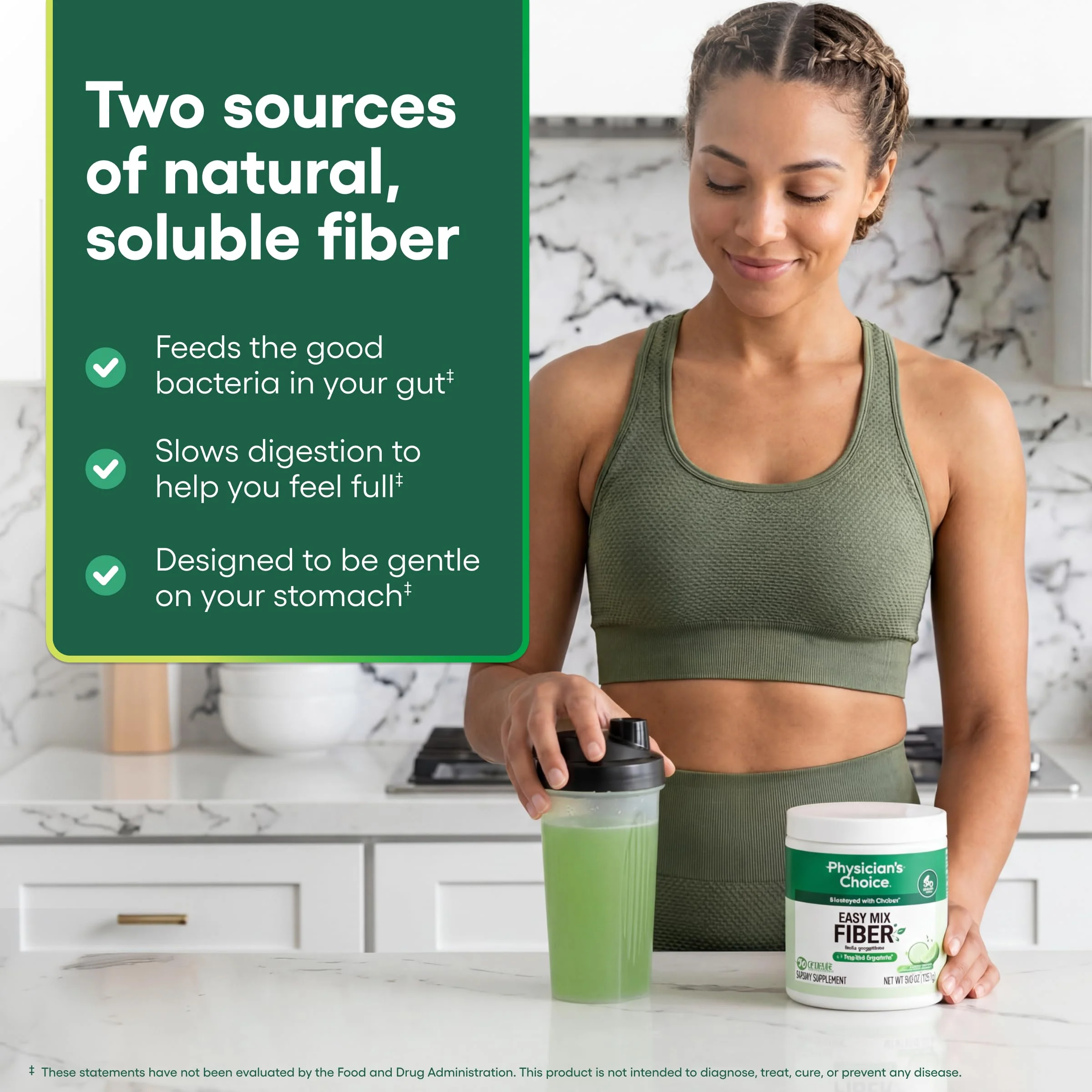 Physician's CHOICE Easy Mix Fiber for Digestive Health & Regularity - No Grit - Daily Prebiotic Soluble Fiber Powder Supplement for Women and Men - Cucumber Lime - 30 Servings - Image 4