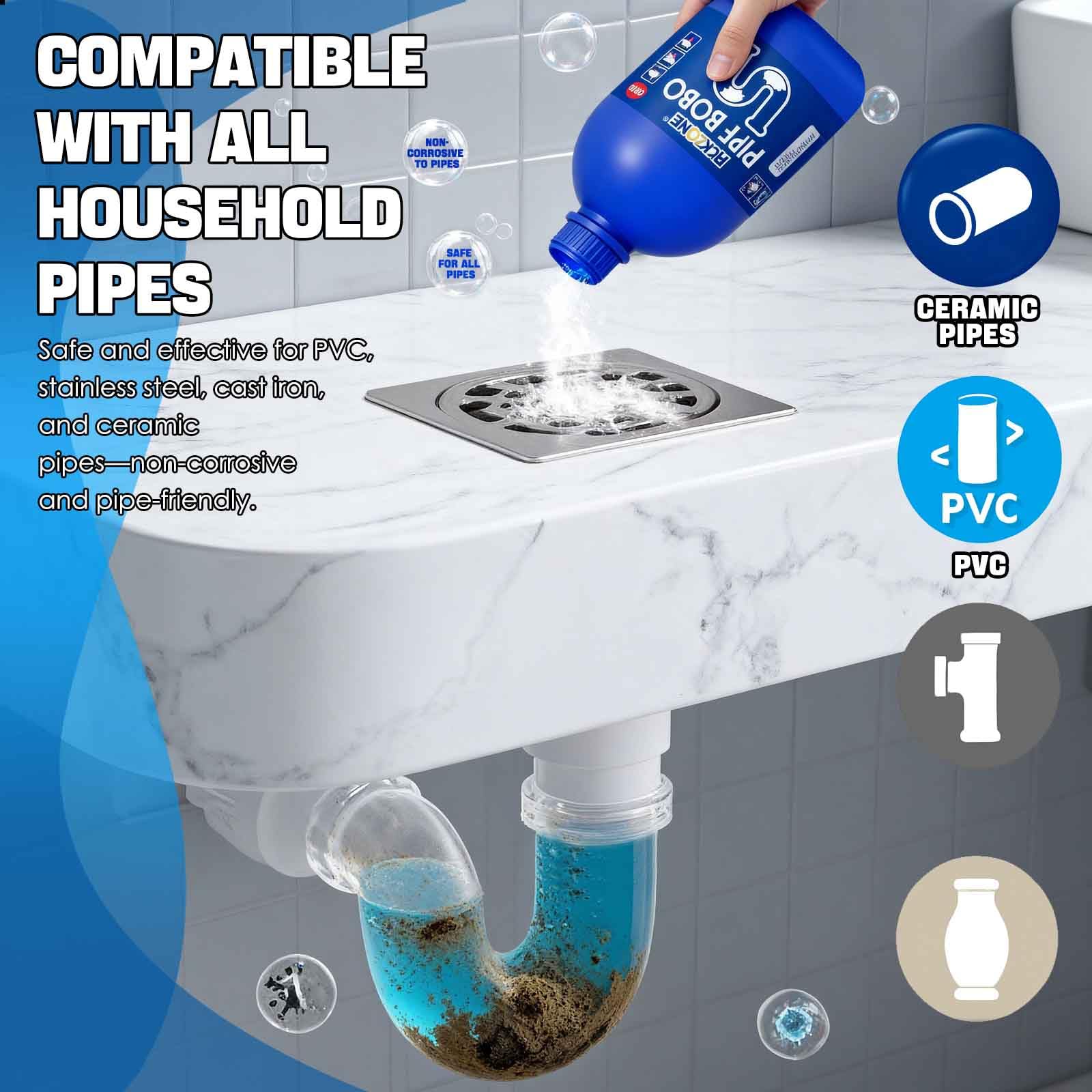 PickZone Pipe Bobo Drain Cleaner 3PCS, Drain Opener,Powerful Unclogging, Clog Remover, Shower, Tub, Compatible with All Pipe Materials - Image 3