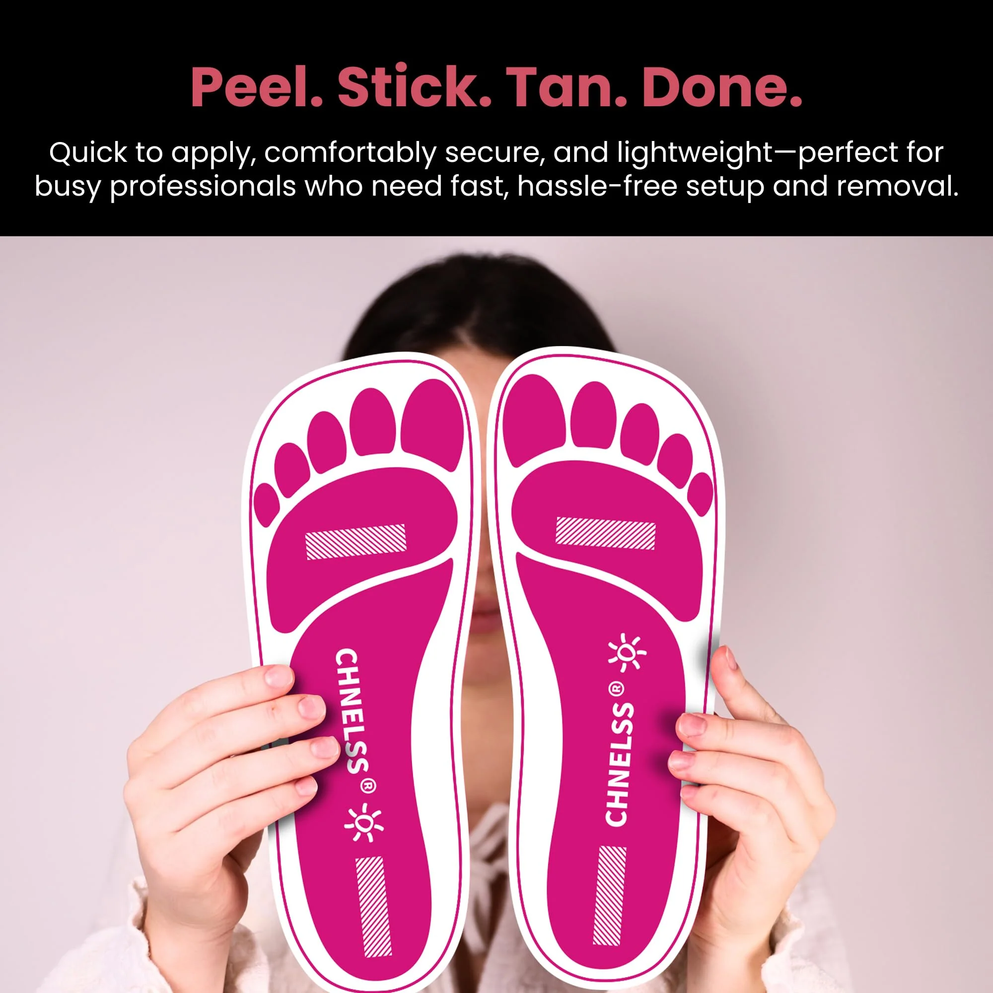 Pink 25Pairs(50Feets) Disposable Spray Tanning Feet Pads for Hygienic Foot Protectors,Comfortable & Hygienic Spray Tan Pads Feet-Specifically for the Spray Tanning Industry or Salon - Image 2