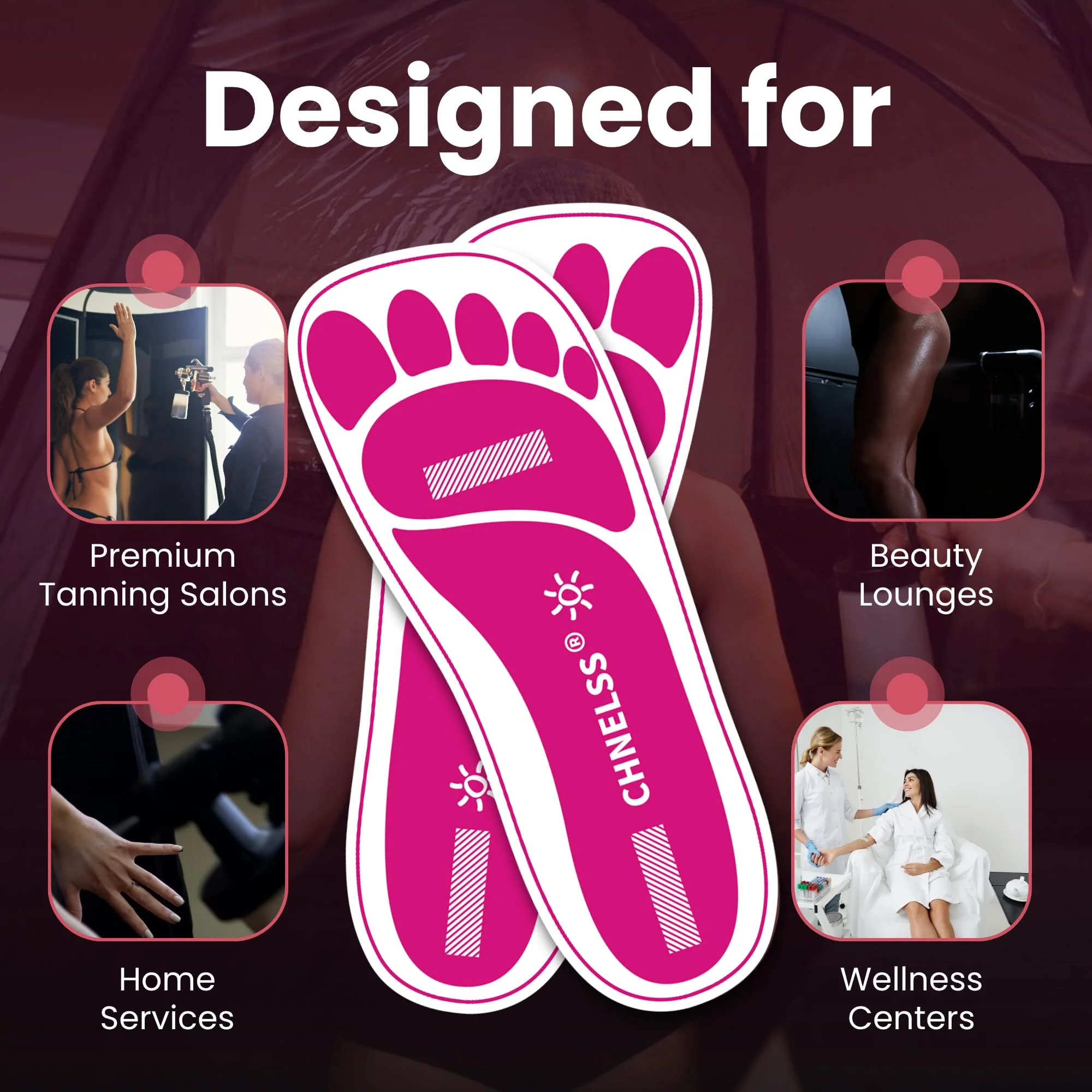 Pink 25Pairs(50Feets) Disposable Spray Tanning Feet Pads for Hygienic Foot Protectors,Comfortable & Hygienic Spray Tan Pads Feet-Specifically for the Spray Tanning Industry or Salon - Image 3