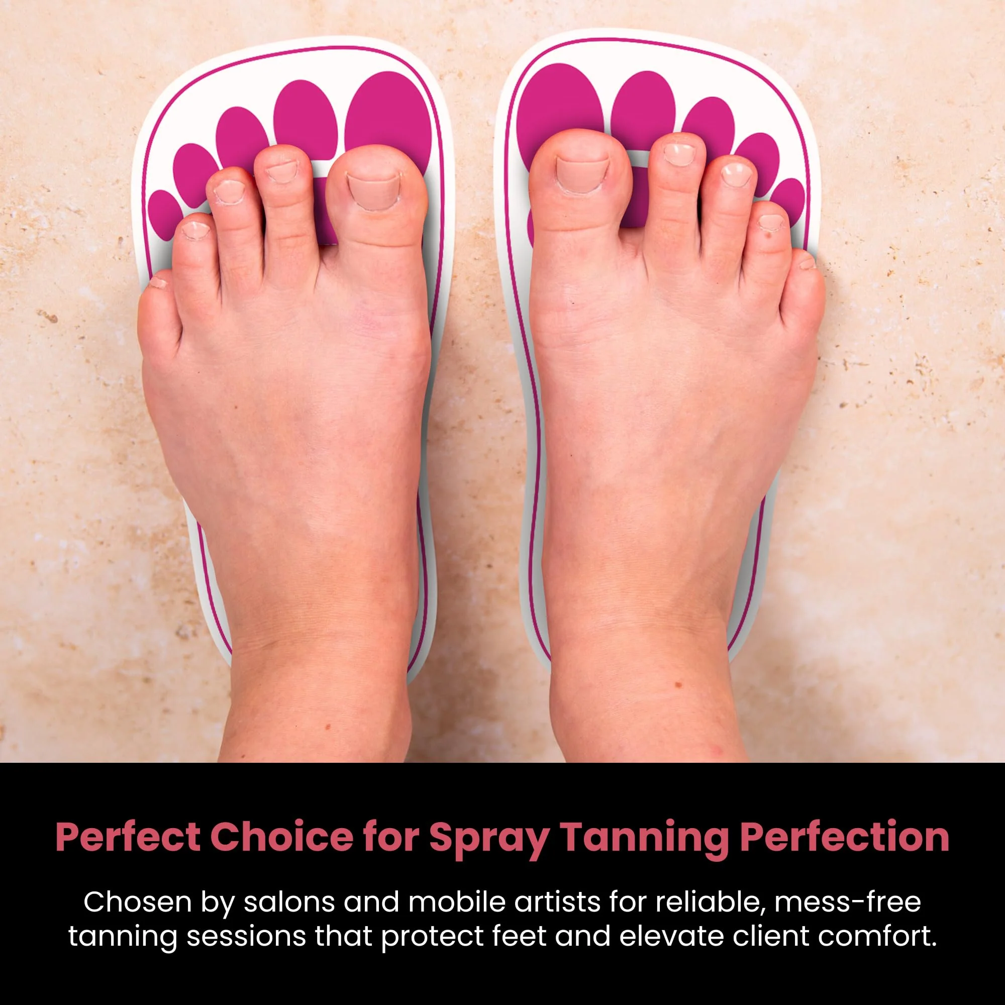 Pink 25Pairs(50Feets) Disposable Spray Tanning Feet Pads for Hygienic Foot Protectors,Comfortable & Hygienic Spray Tan Pads Feet-Specifically for the Spray Tanning Industry or Salon - Image 6