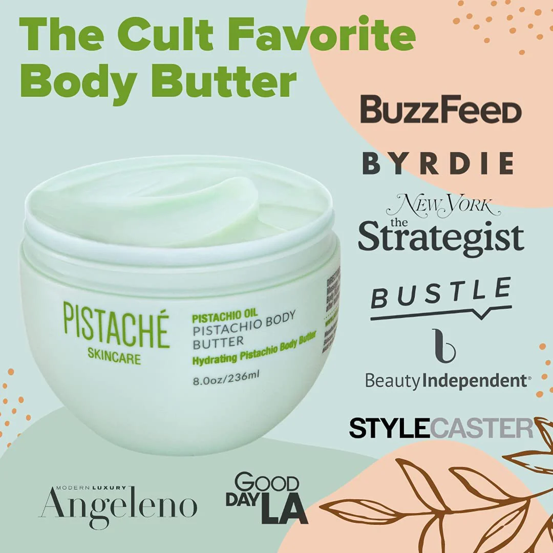 Pistaché Skincare Pistachio Oil Whipped Body Butter Cream | Rich Moisturizer for Dry Skin with Vitamin E & Antioxidant Protection | The Boyfriend Body Butter, 8 oz - Image 6