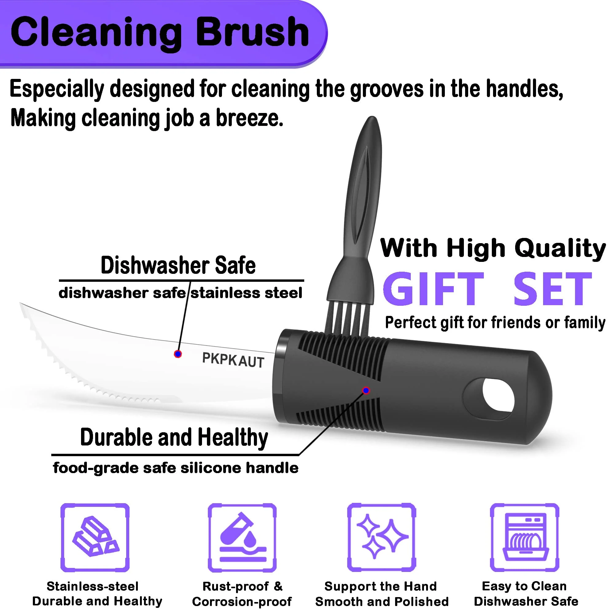 PKPKAUT Adaptive Utensils for Parkinsons Patients Elderly, Weighted Utensils for Hand Tremors, Parkinsons Eating Utensils for Disabled People, Weighted Silverware for Hand Tremors Arthritic Hands