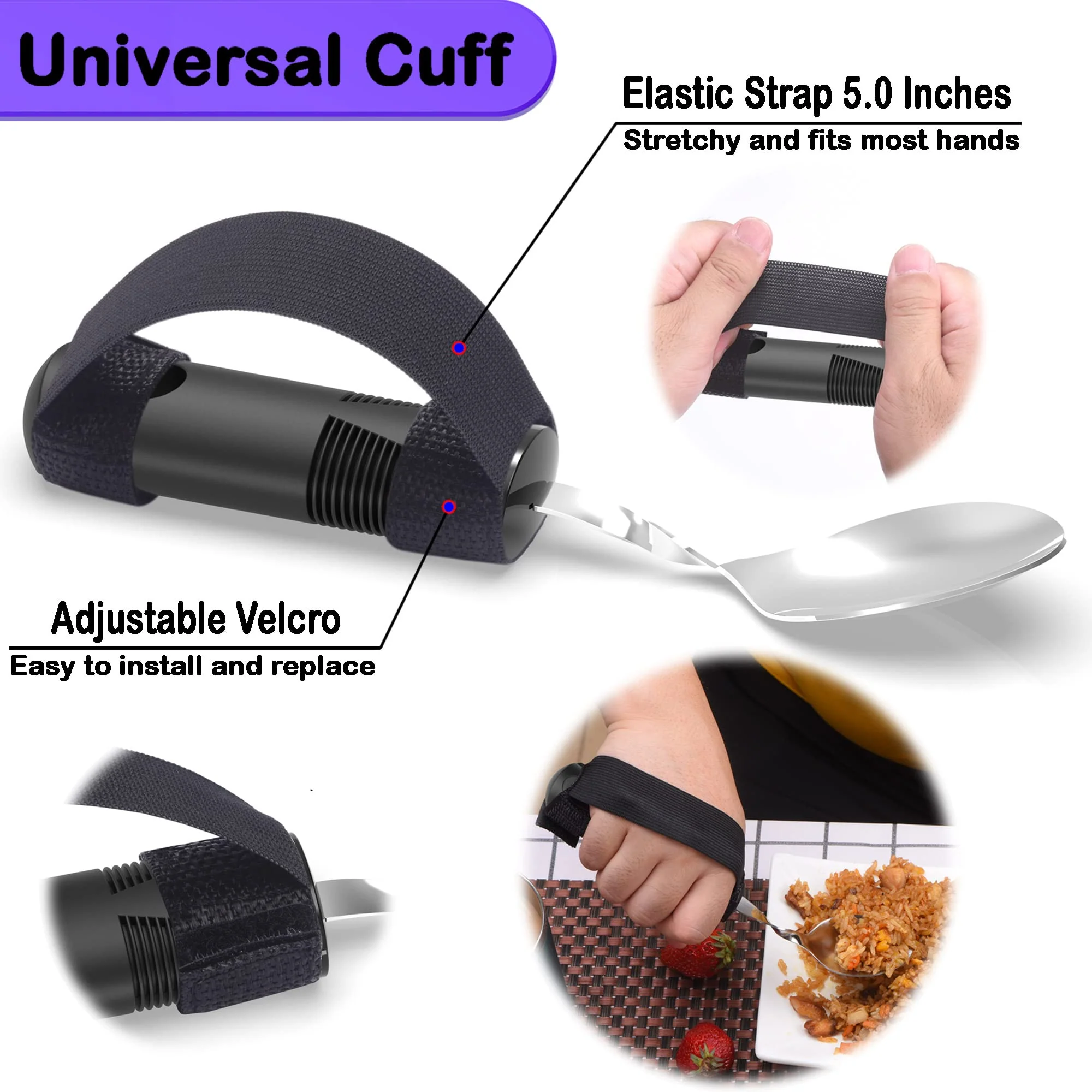 PKPKAUT Adaptive Utensils for Parkinsons Patients Elderly, Weighted Utensils for Hand Tremors, Parkinsons Eating Utensils for Disabled People, Weighted Silverware for Hand Tremors Arthritic Hands - Image 6