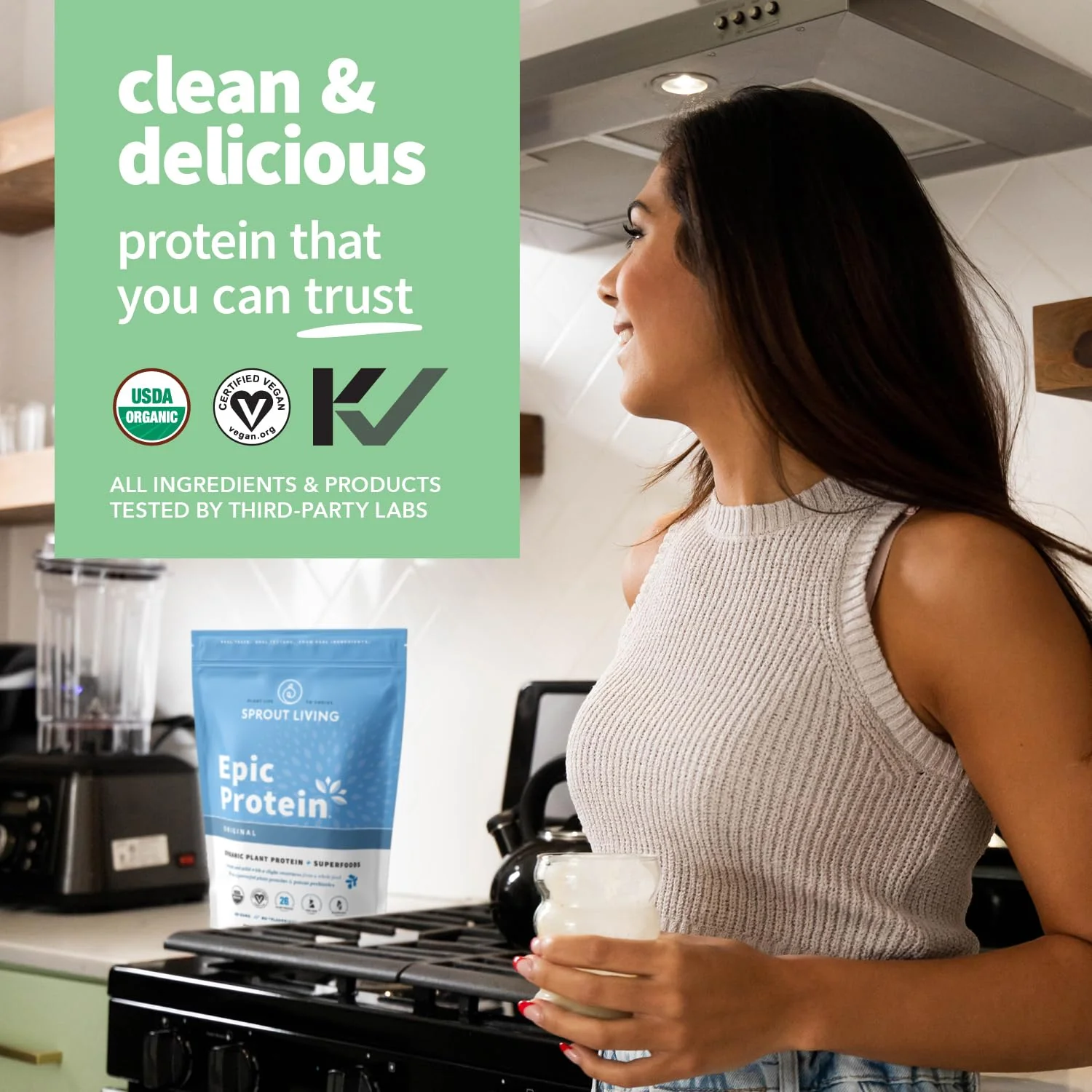 Plant Based Protein & Superfoods Powder, Original, Unflavored | Organic Protein Powder, Vegan, Non Dairy, Non-GMO, Gluten Free, Sugar Free, Perfect Keto Drink Mix (1 lb) - Image 2