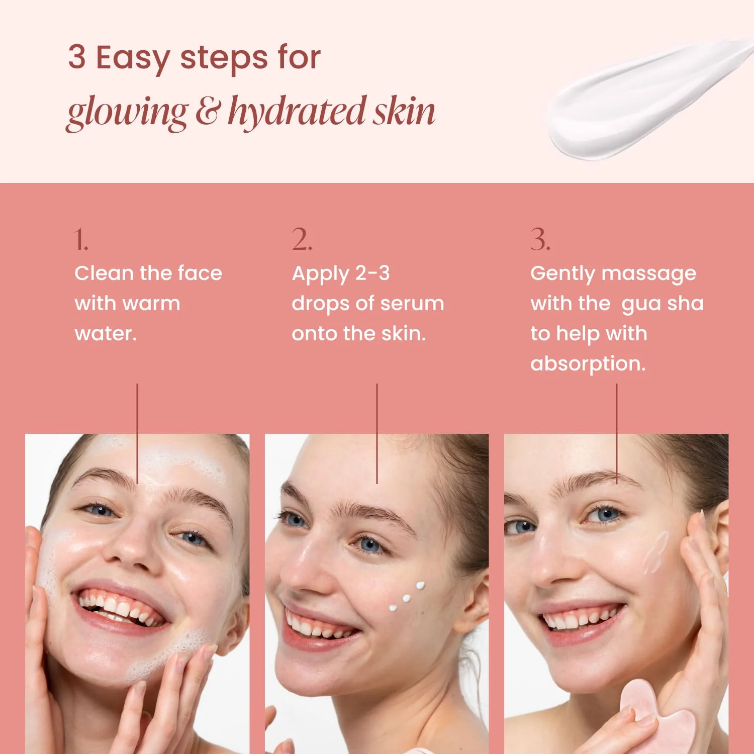 PLANTIFIQUE Massage Ritual Set Premium Certified Rose Quartz Gua Sha + Vitamin C Serum Skin Care Set, Birthday Gifts for Women, Teens, Mom, Brides - Image 4