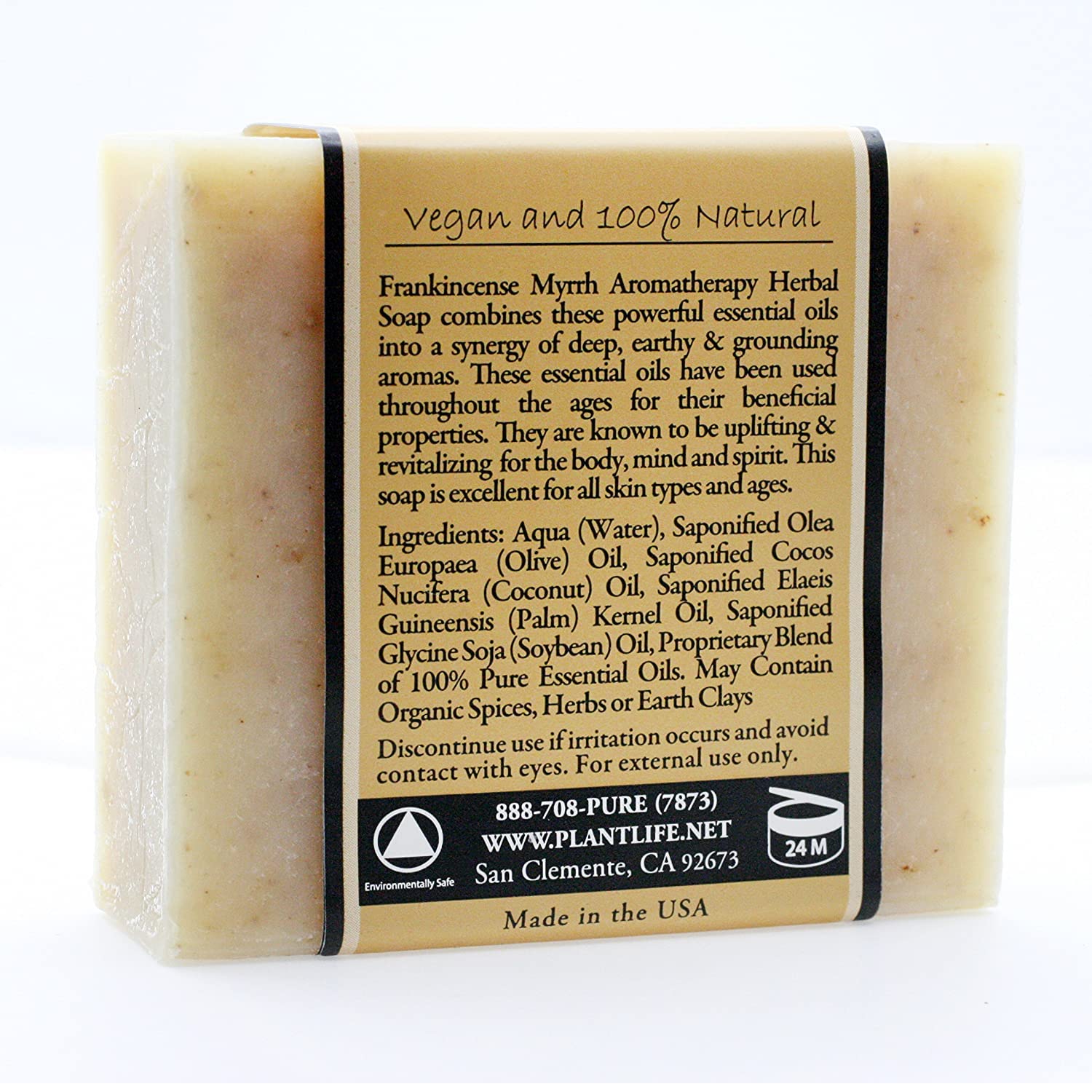 Plantlife Frankincense Myrrh 3-Pack Bar Soap - Moisturizing and Soothing Soap for Your Skin - Hand Crafted Using Plant-Based Ingredients - Made in California 4oz Bar - Image 2