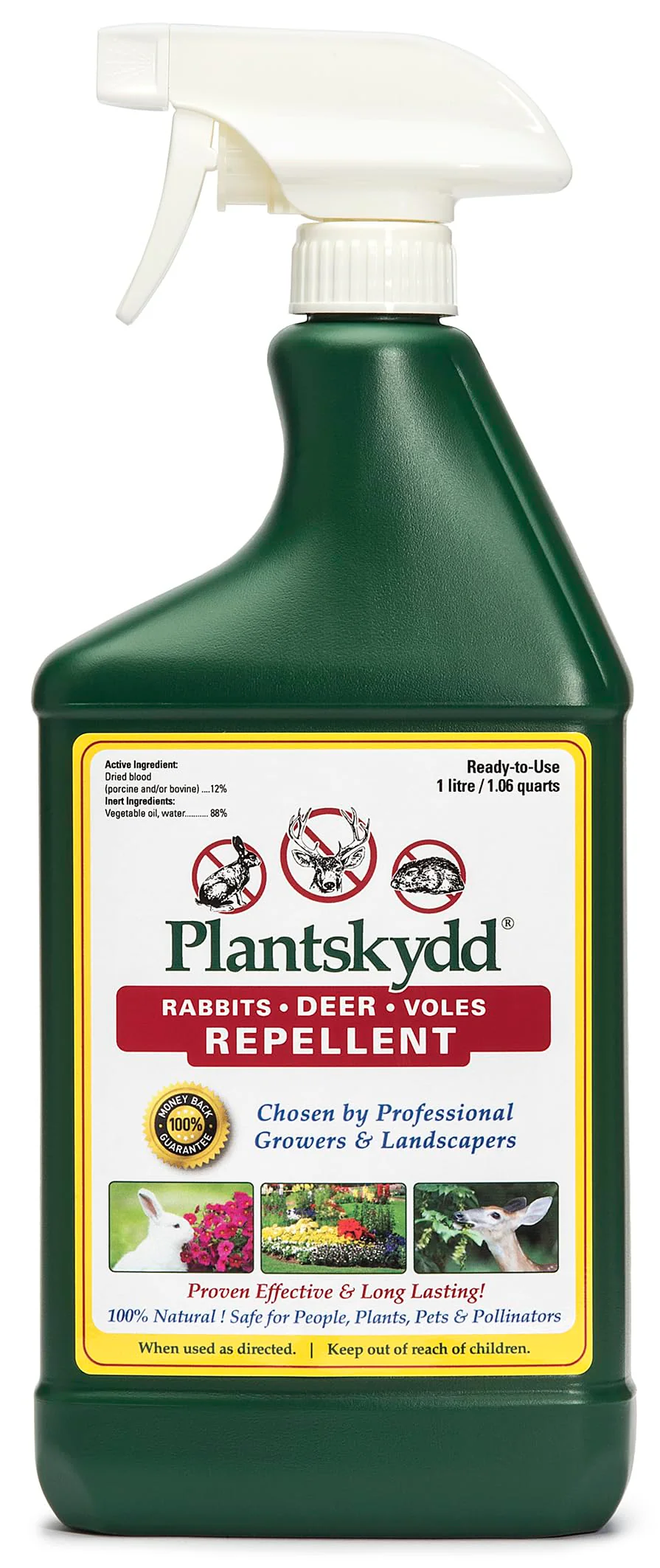 Plantskydd Animal Repellent - Repels Deer, Rabbits, Elk, Moose, Hares, Voles, Squirrels, Chipmunks and Other Herbivores; Ready to Use Liquid - 32 Oz Spray Bottle (PS-1L) - Image 2