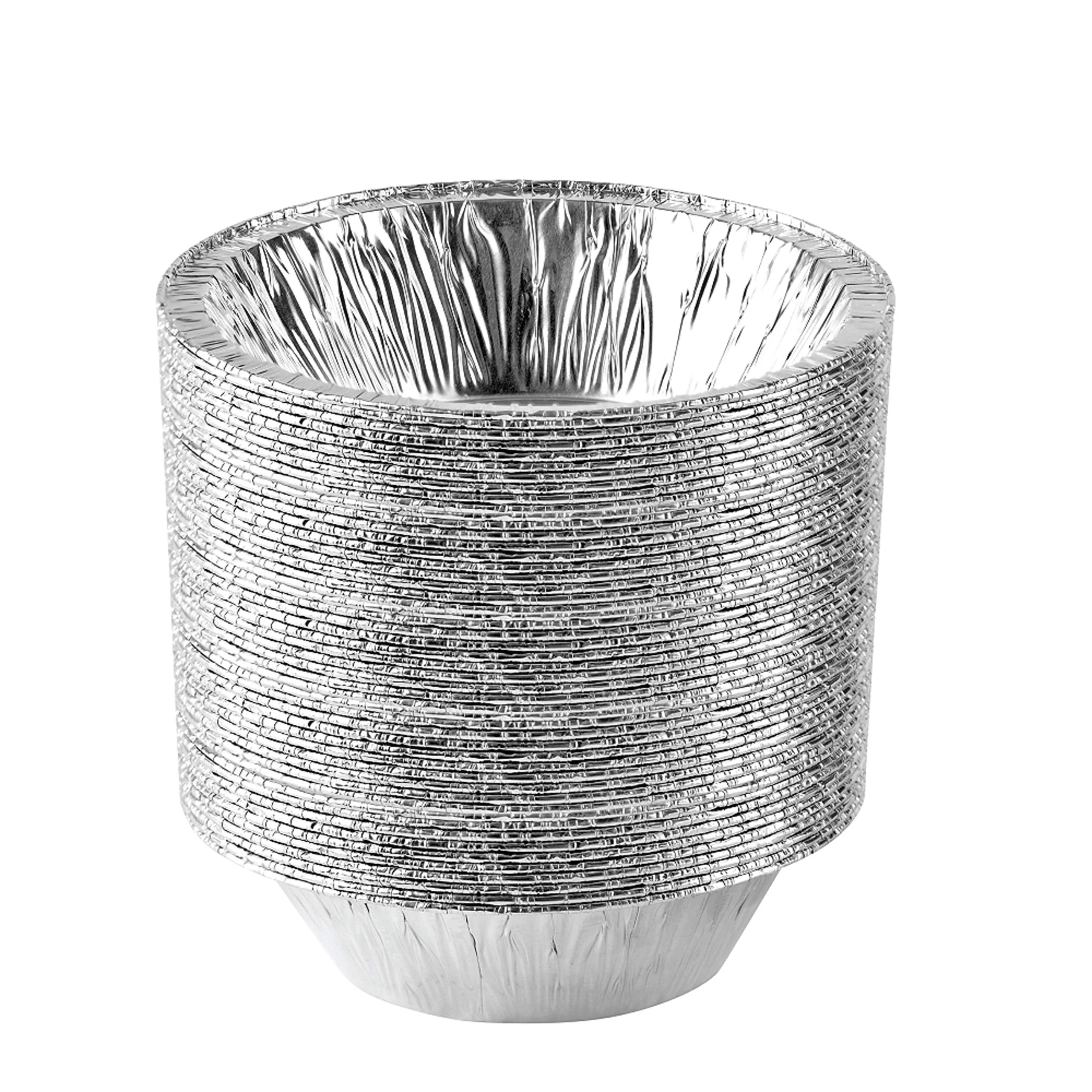 PLASTICPRO 6'' Inch Round Tin Foil Cake Pans Disposable Aluminum, Freezer & Oven Safe - For Baking, Cooking, Storage, Roasting, & Reheating, Pack of 100