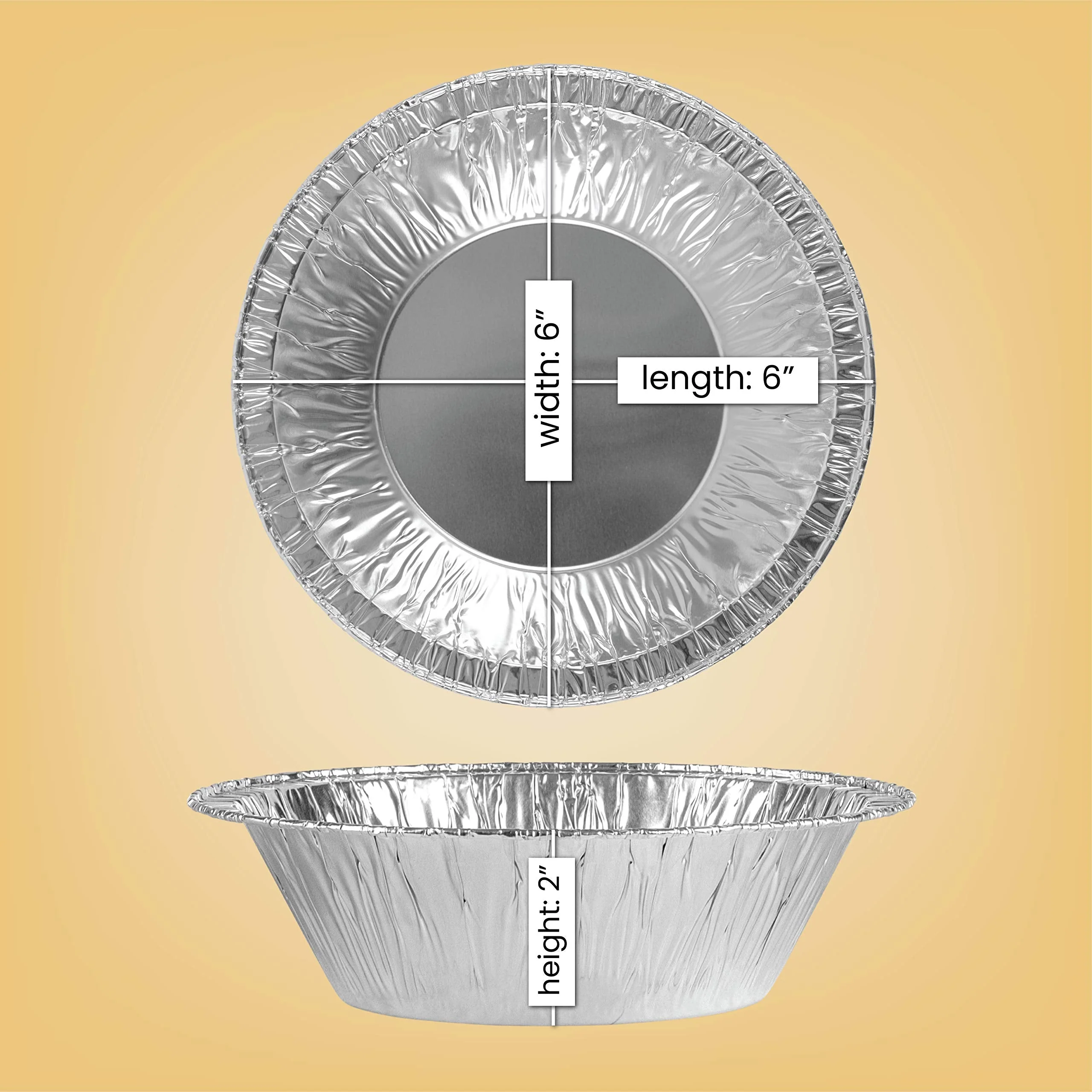 PLASTICPRO 6'' Inch Round Tin Foil Cake Pans Disposable Aluminum, Freezer & Oven Safe - For Baking, Cooking, Storage, Roasting, & Reheating, Pack of 50 - Image 7