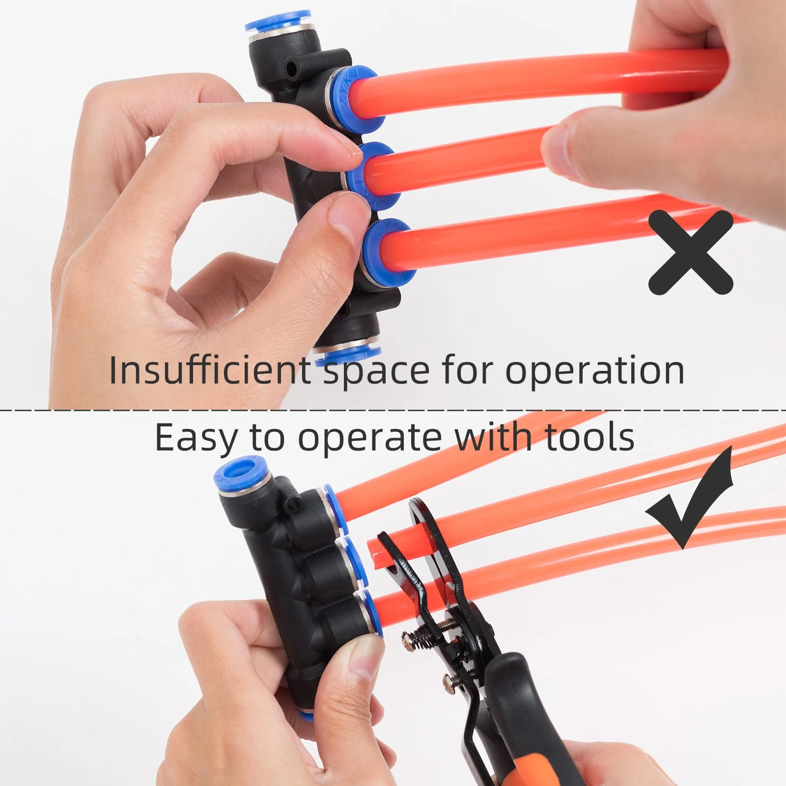 PLATATO Push to Connect Fittings Disconnect Tool Air Line Removal Tool for 3/8”, 1/2” (10-12mm) Pneumatic Air Hose Quick Connect Fittings Quick Release Pliers - Image 4