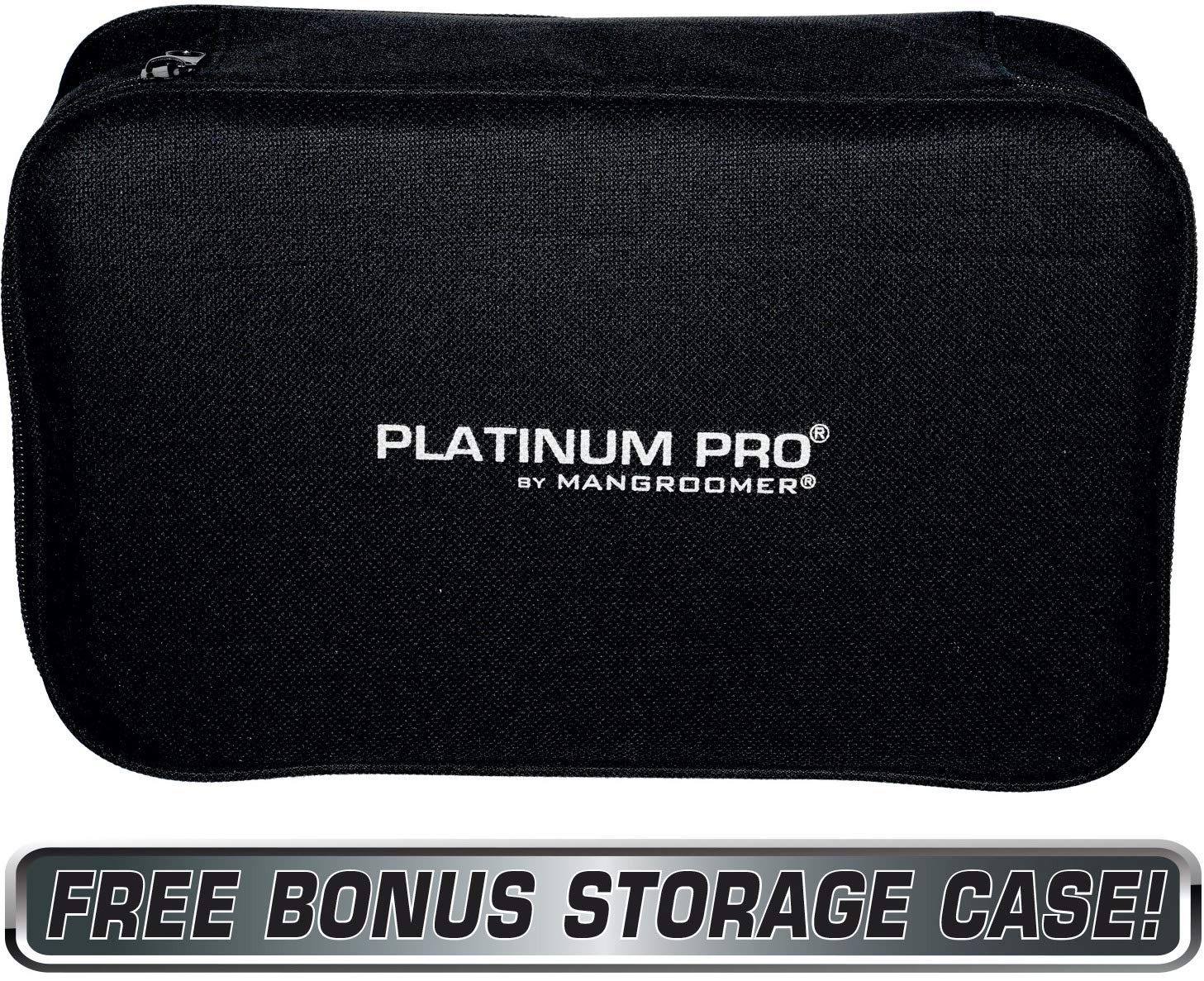 Platinum Pro by MANGROOMER New Back Shaver with 3 Shock Absorber Flex Heads, Power Hinge, Extreme Reach Handle & Bonus Case! (Generation 8.0), 4 Piece Set - Image 2