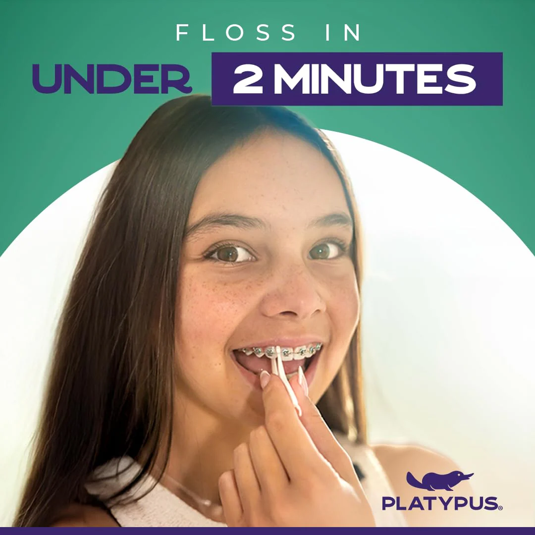 Platypus Orthodontic Flossers for Braces, 40 Count (Pack of 3), Ortho Picks for Adults & Kids, Fits Under Arch Wire, Non-Damaging, Encourage Flossing Habits - Image 4